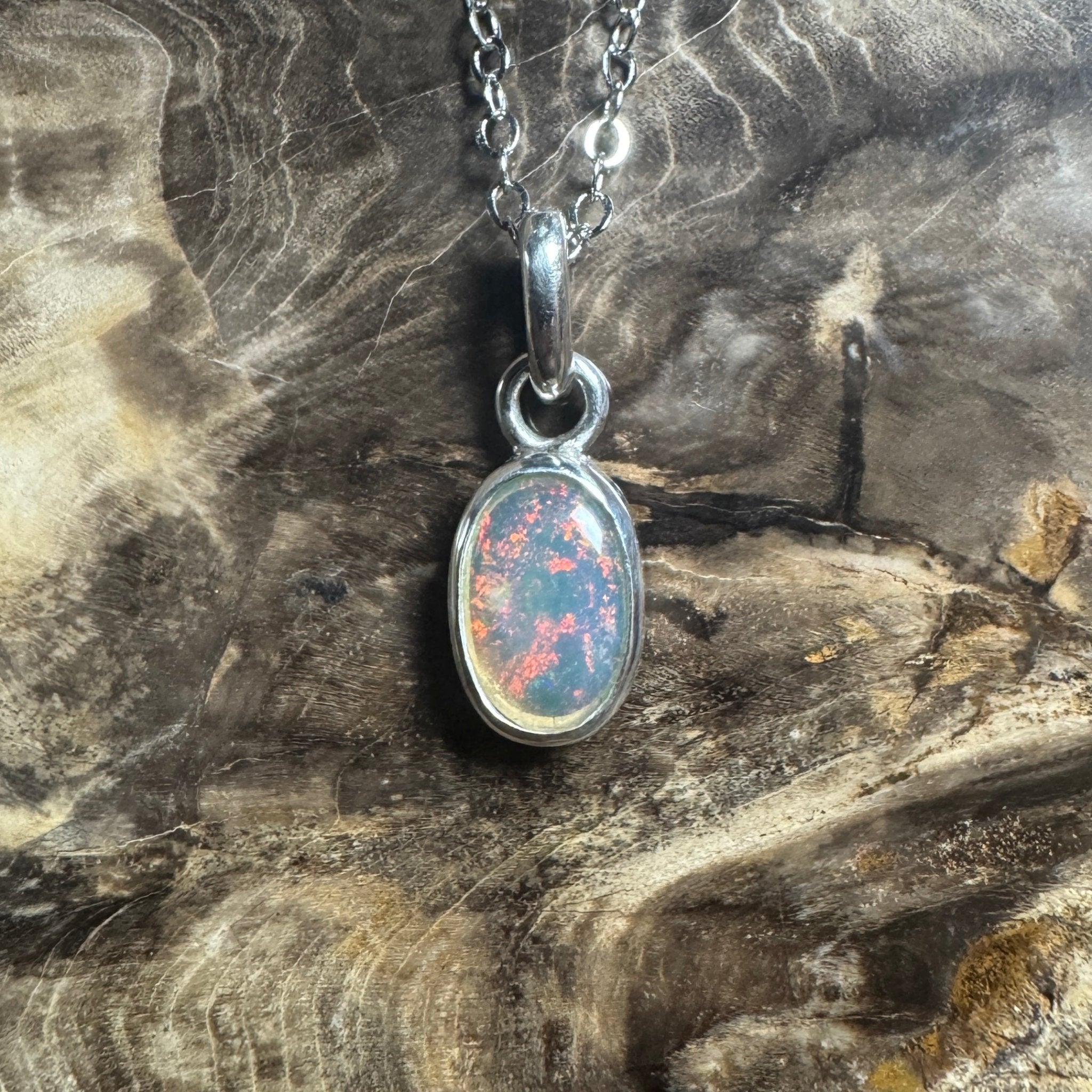 Burren Breeze ~ 1ct Lightning Ridge Crystal Opal 925 Silver Pendant