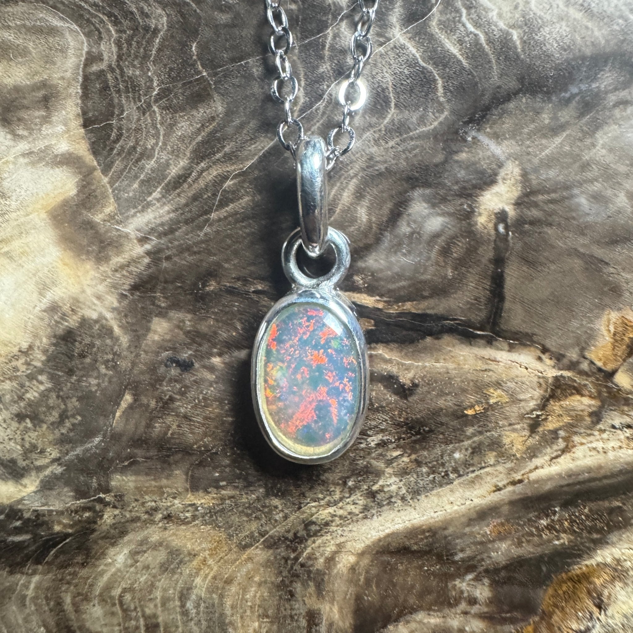 Burren Breeze ~ 1ct Lightning Ridge Crystal Opal 925 Silver Pendant