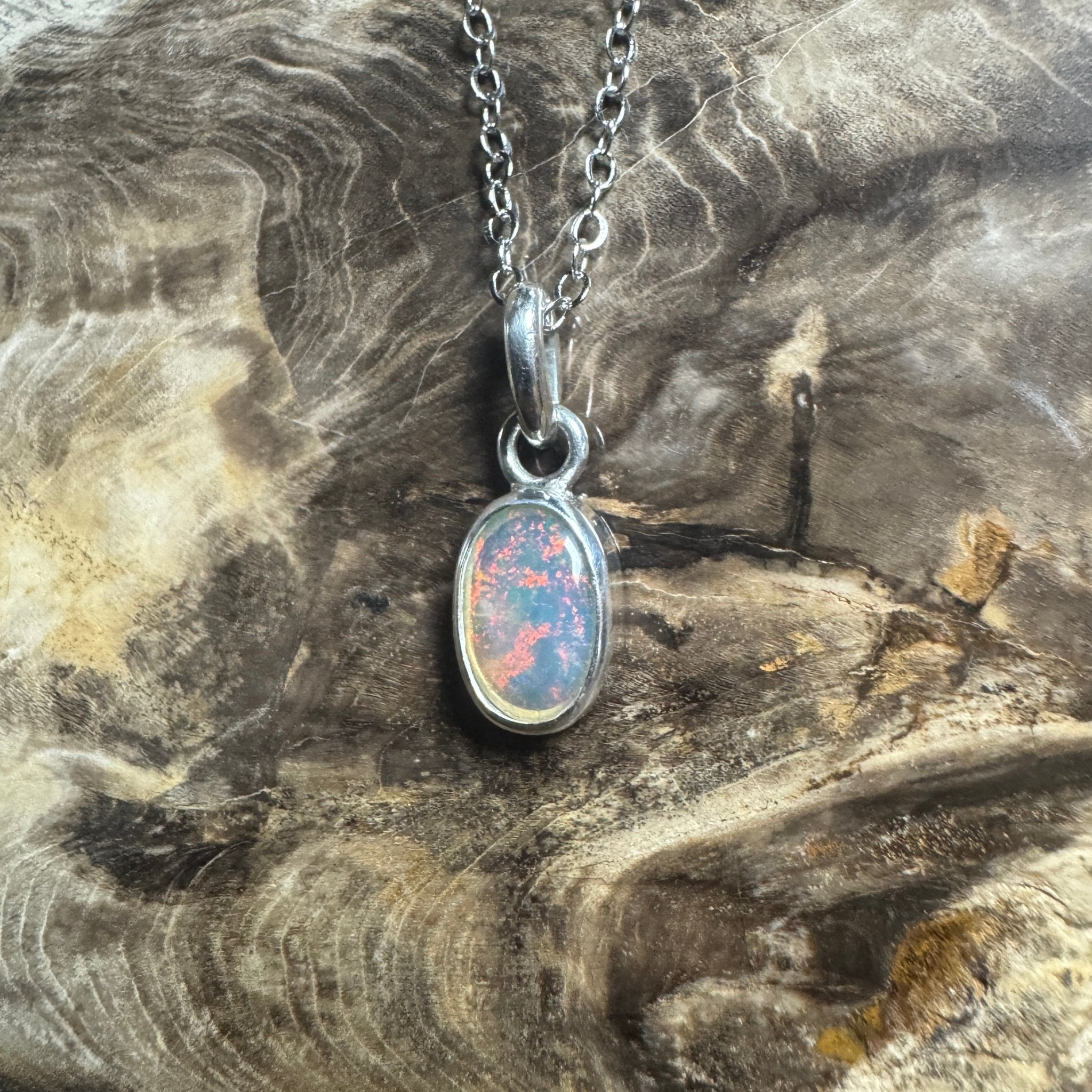 Burren Breeze ~ 1ct Lightning Ridge Crystal Opal 925 Silver Pendant