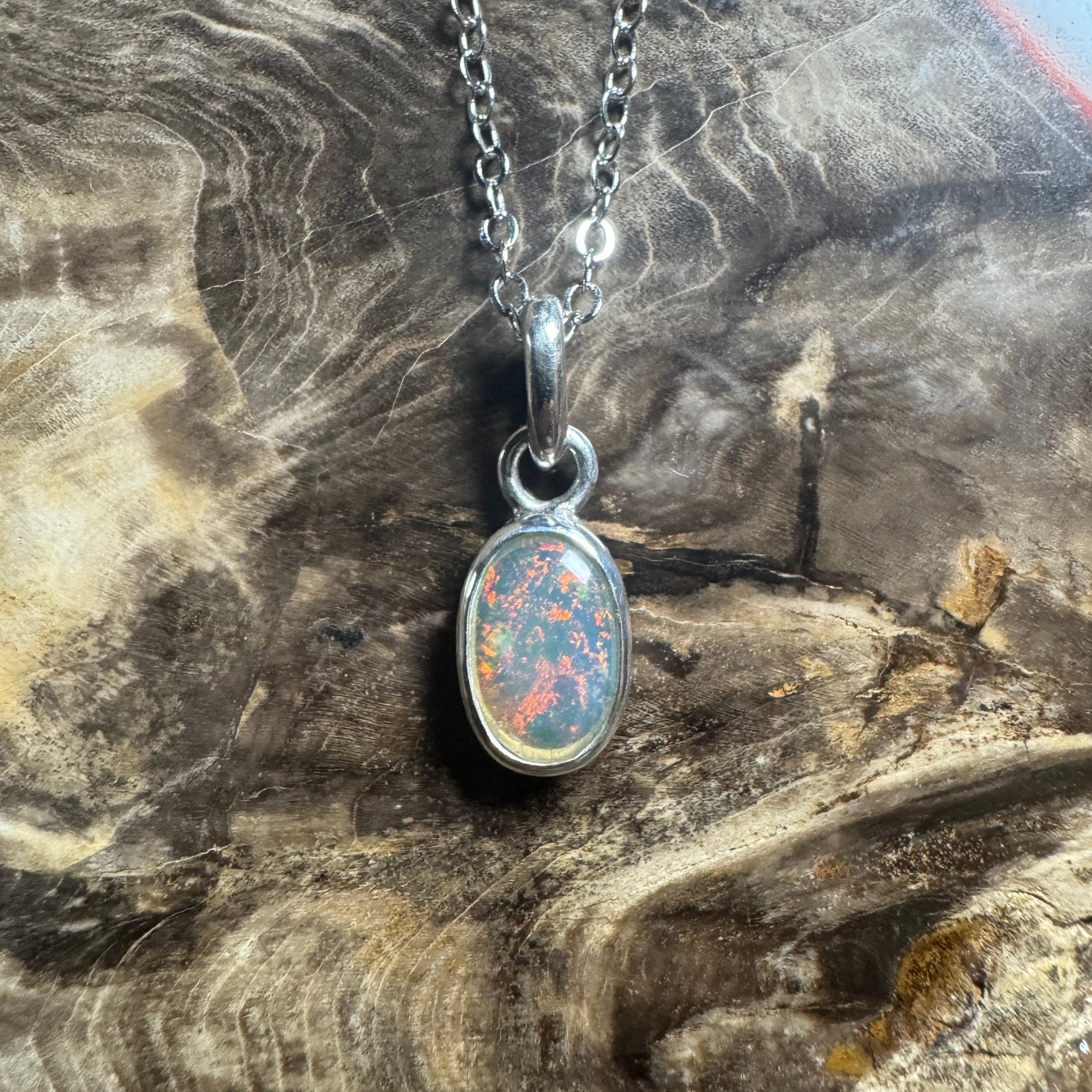 Burren Breeze ~ 1ct Lightning Ridge Crystal Opal 925 Silver Pendant