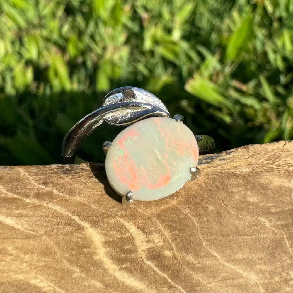 'Bushfire Flame' ~ Handcrafted 2.2ct Solid Lightning Ridge Opal 925 Sterling Silver Ring