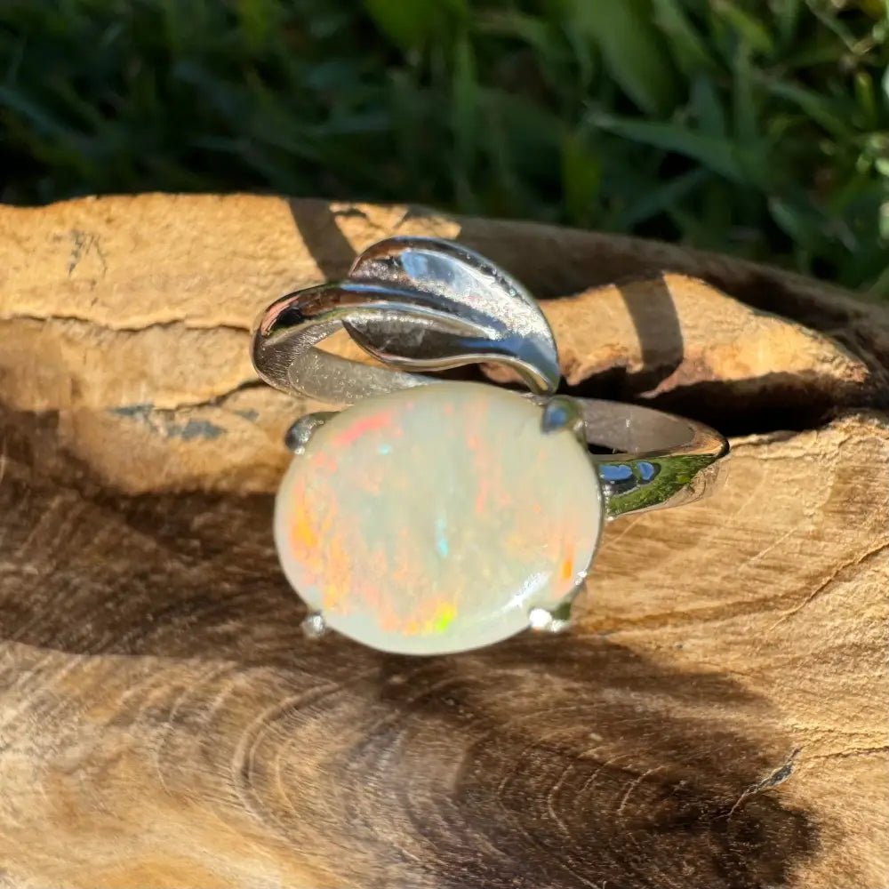 'Bushfire Flame' ~ Handcrafted 2.2ct Solid Lightning Ridge Opal 925 Sterling Silver Ring
