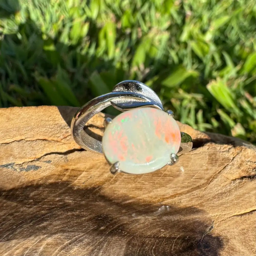 'Bushfire Flame' ~ Handcrafted 2.2ct Solid Lightning Ridge Opal 925 Sterling Silver Ring