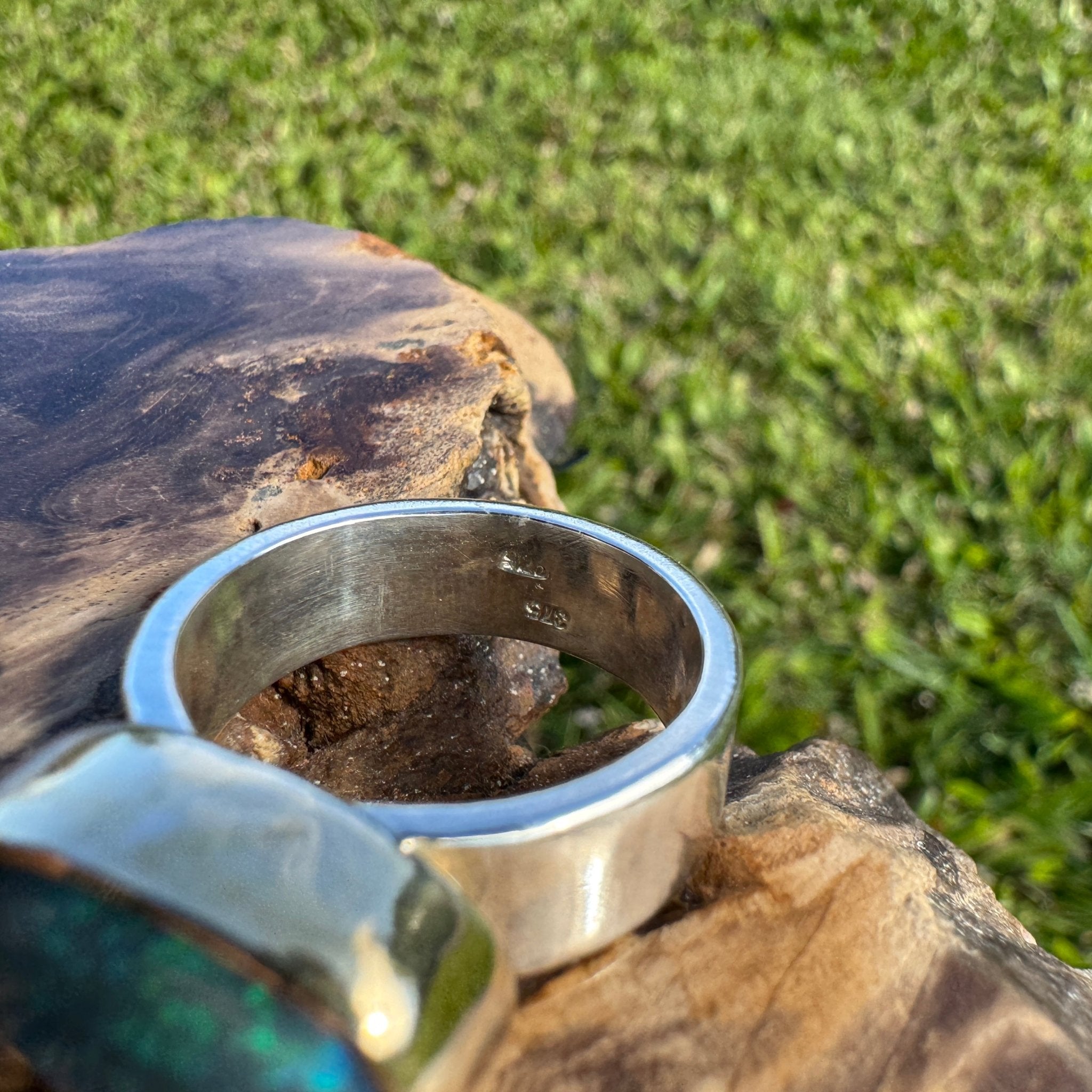 Byron Bay Break - 7.1ct Solid Lightning Ridge Opal Two - Tone 9ct Gold & 925 Sterling Silver Ring