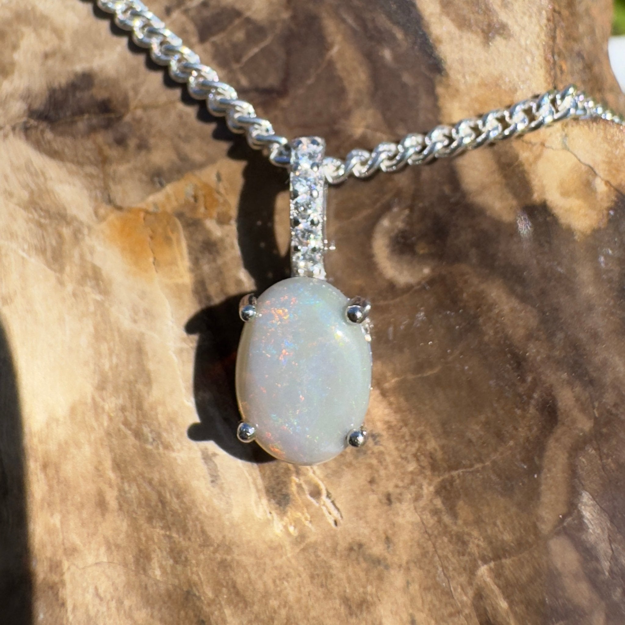 Cadney Drift ~ 0.8ct Coober Pedy Opal 925 Silver Pendant