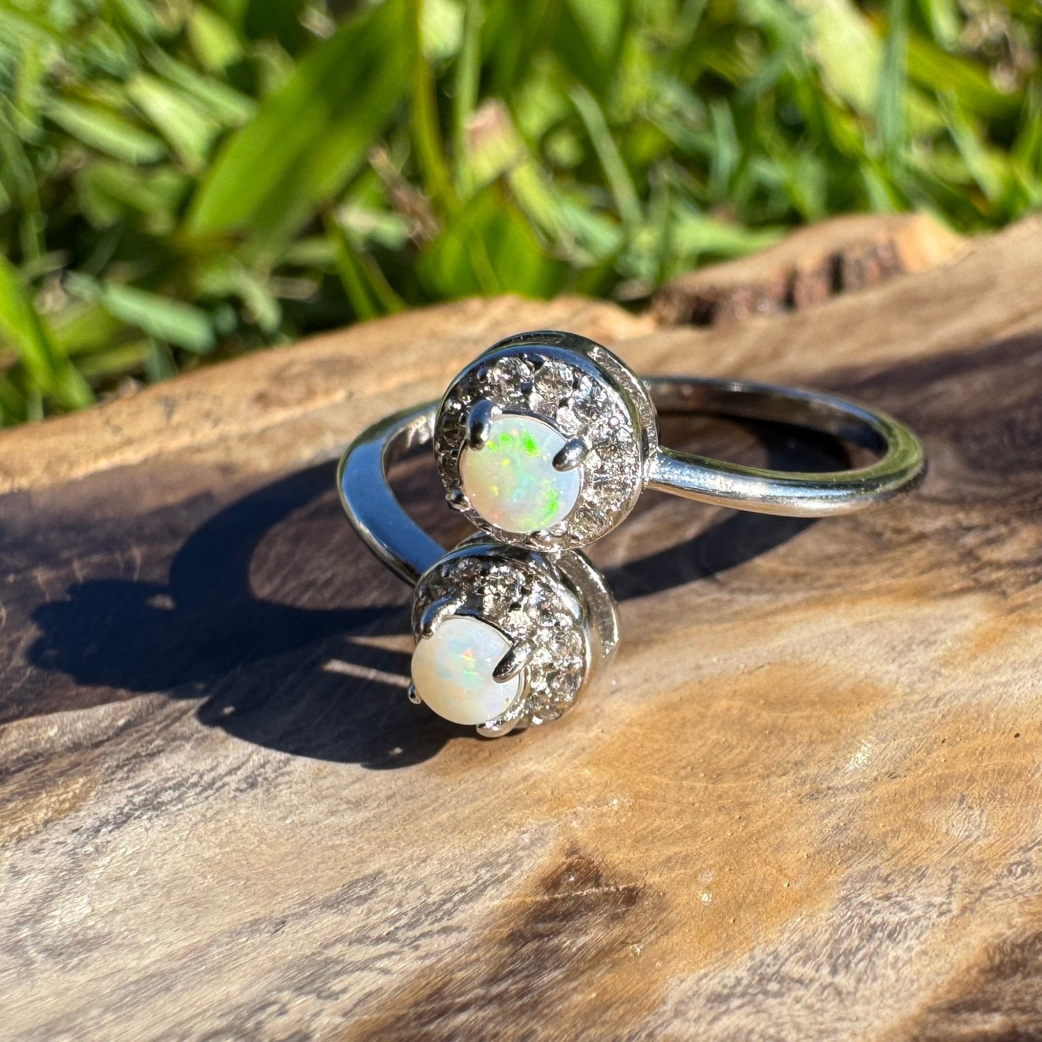 Cape Arid Bloom - 0.2ct Coober Pedy Opal 925 Silver Ring