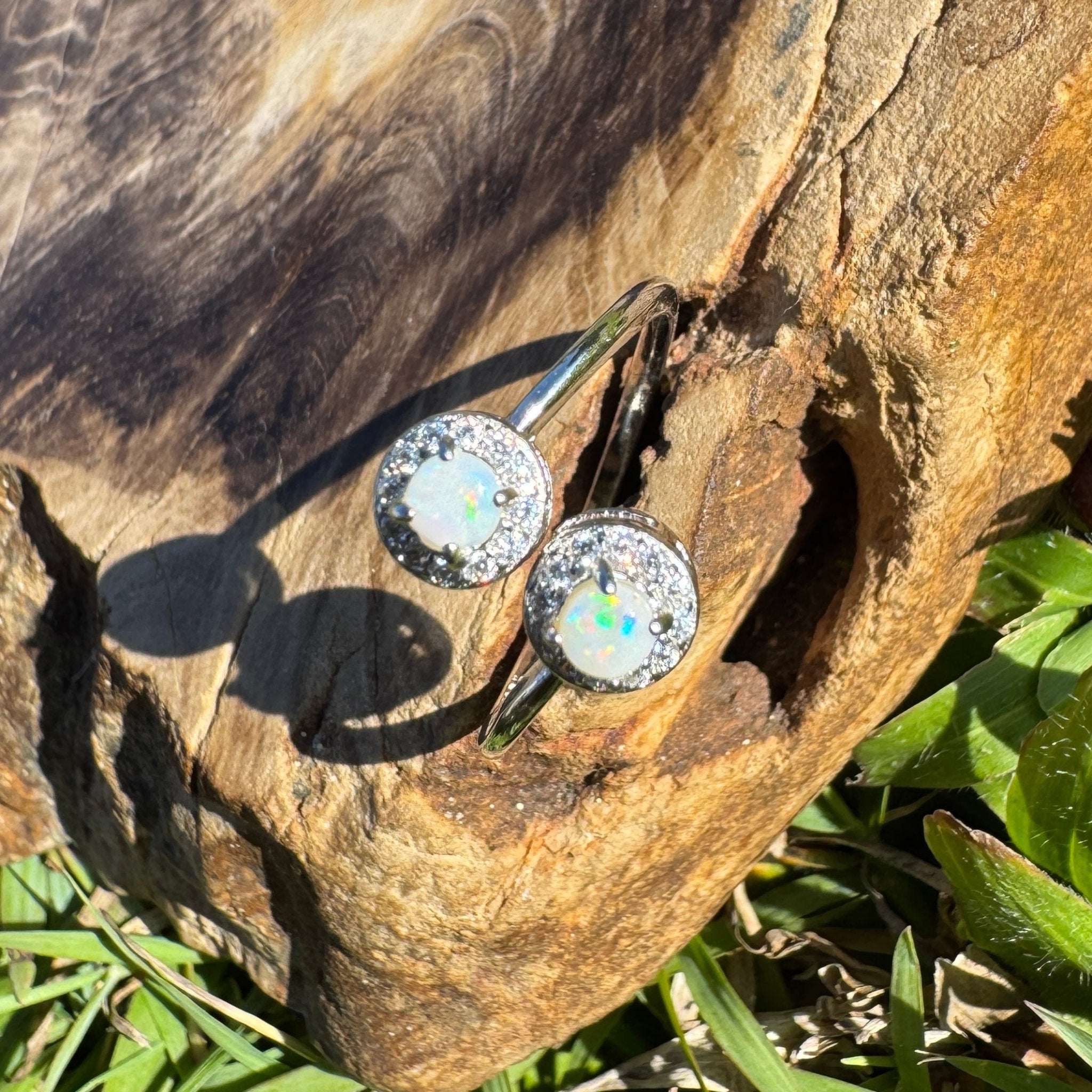 Cape Arid Bloom - 0.2ct Coober Pedy Opal 925 Silver Ring