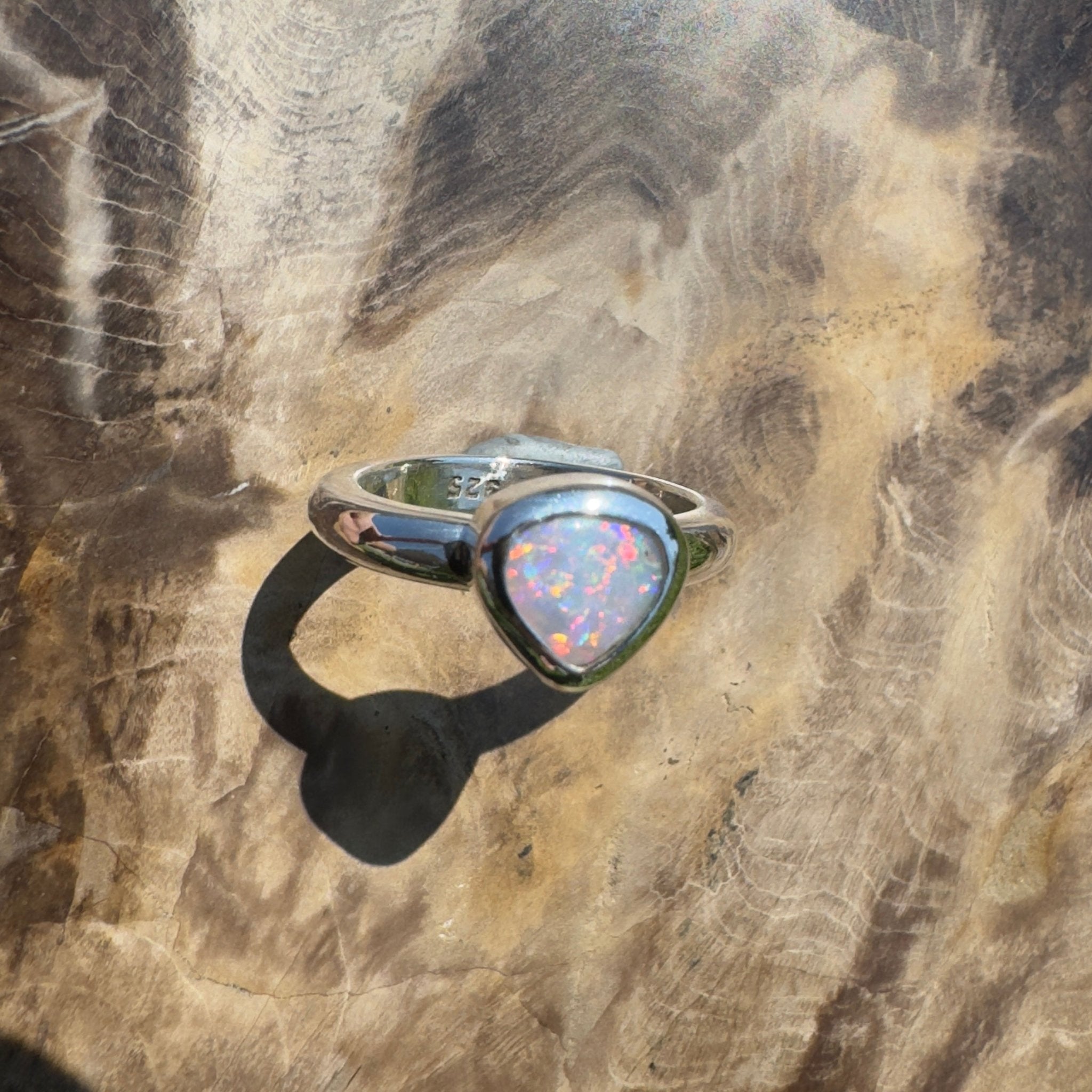 Cape Conran Light - 1.1ct Solid Lightning Ridge Opal Sterling Silver Ring