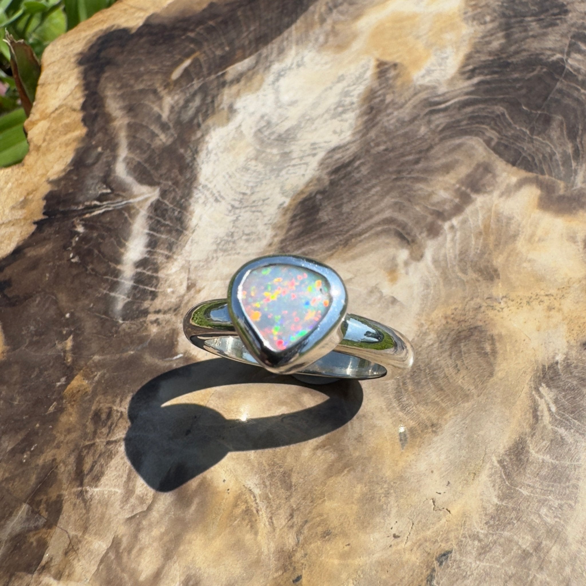 Cape Conran Light - 1.1ct Solid Lightning Ridge Opal Sterling Silver Ring