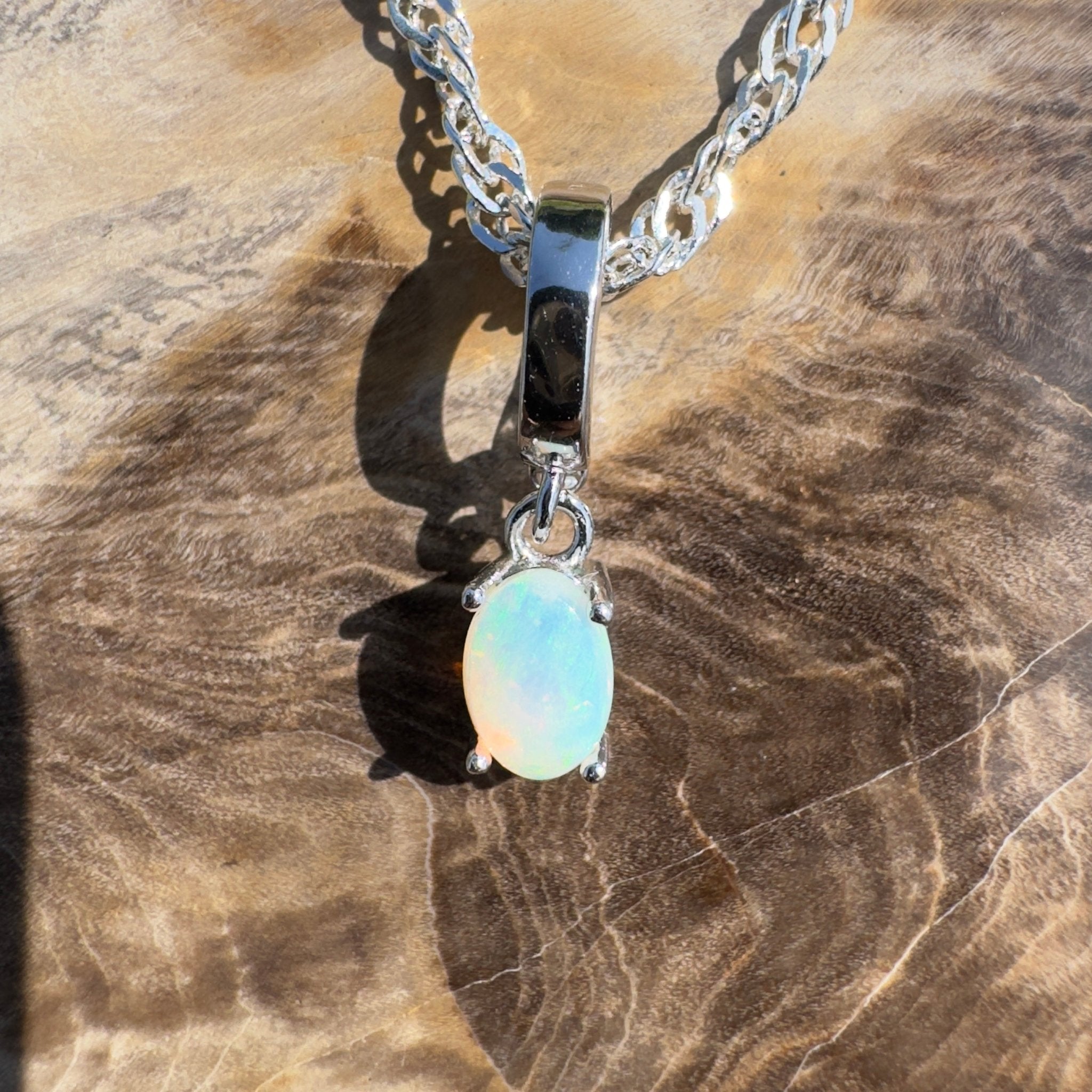 Cape Leveque Waters ~ 0.3ct Lightning Ridge Opal 925 Silver Pendant