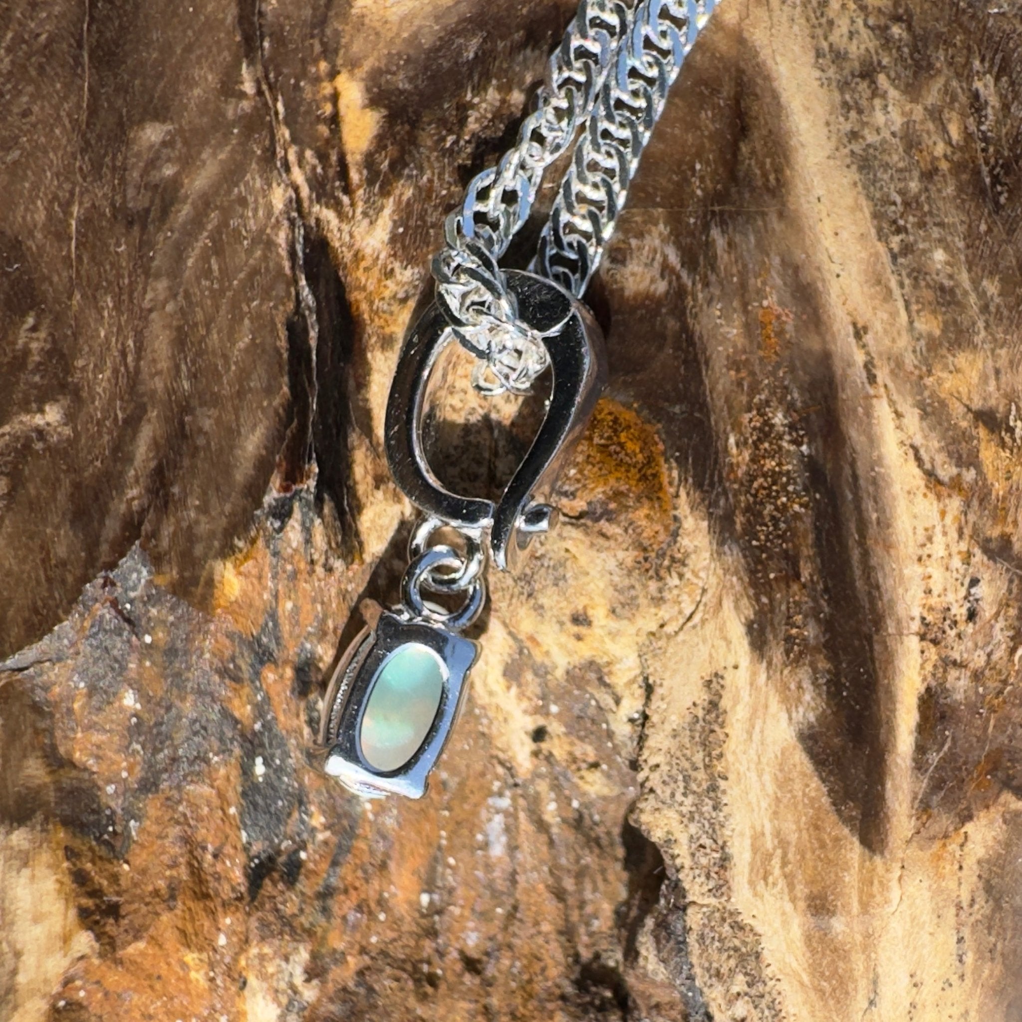 Cape Leveque Waters ~ 0.3ct Lightning Ridge Opal 925 Silver Pendant