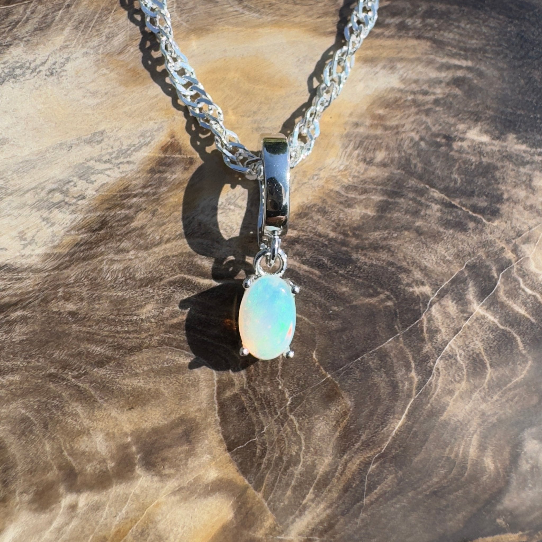 Cape Leveque Waters ~ 0.3ct Lightning Ridge Opal 925 Silver Pendant