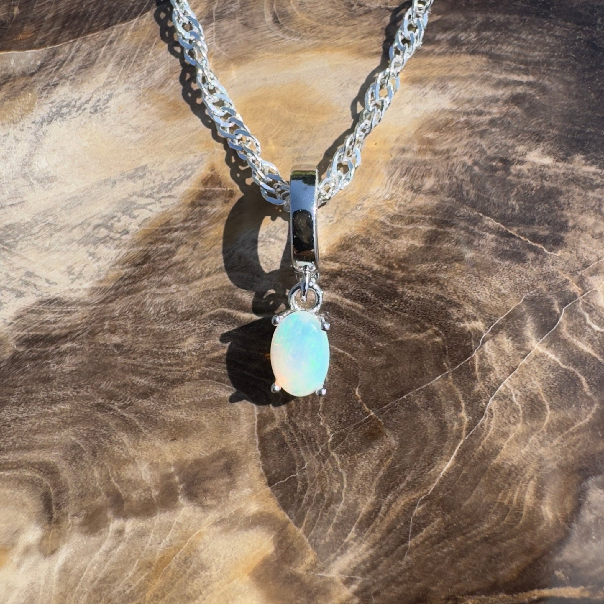 Cape Leveque Waters ~ 0.3ct Lightning Ridge Opal 925 Silver Pendant