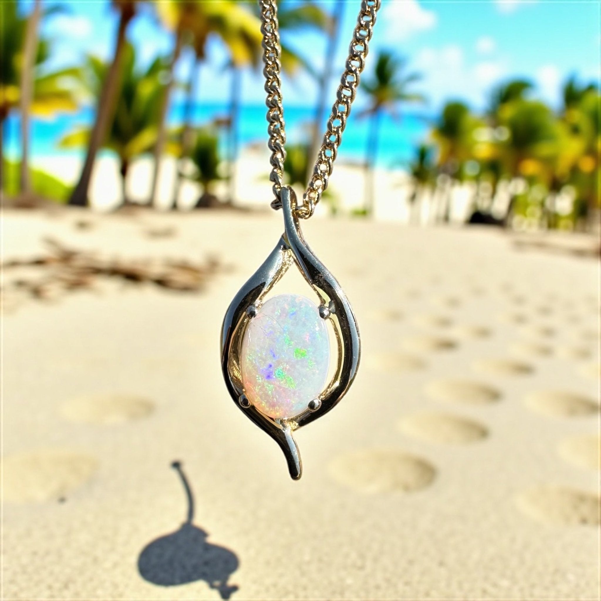 Cape Otway Prism ~ 9ct Solid Gold 0.5ct Coober Pedy Opal Pendant