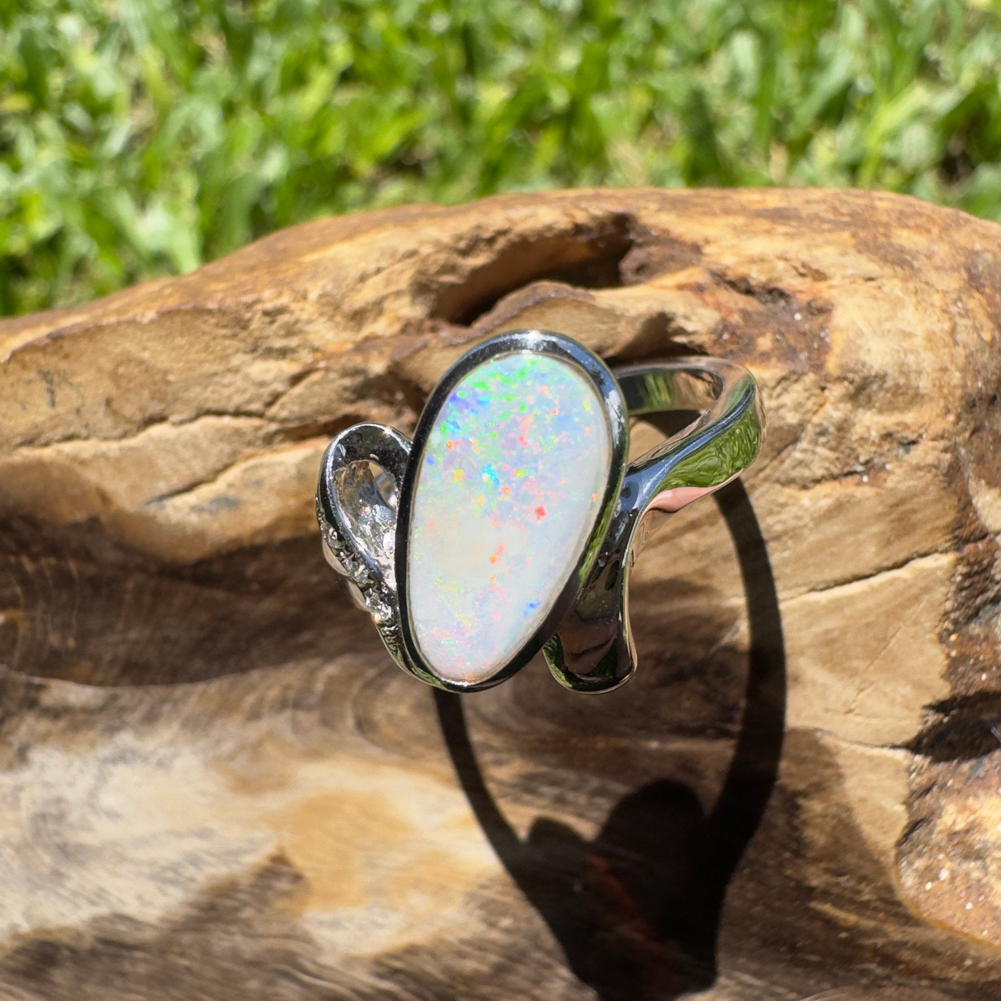 Cape Range Lumiere ~ 2.4ct Solid Coober Pedy Opal 925 Silver Ring