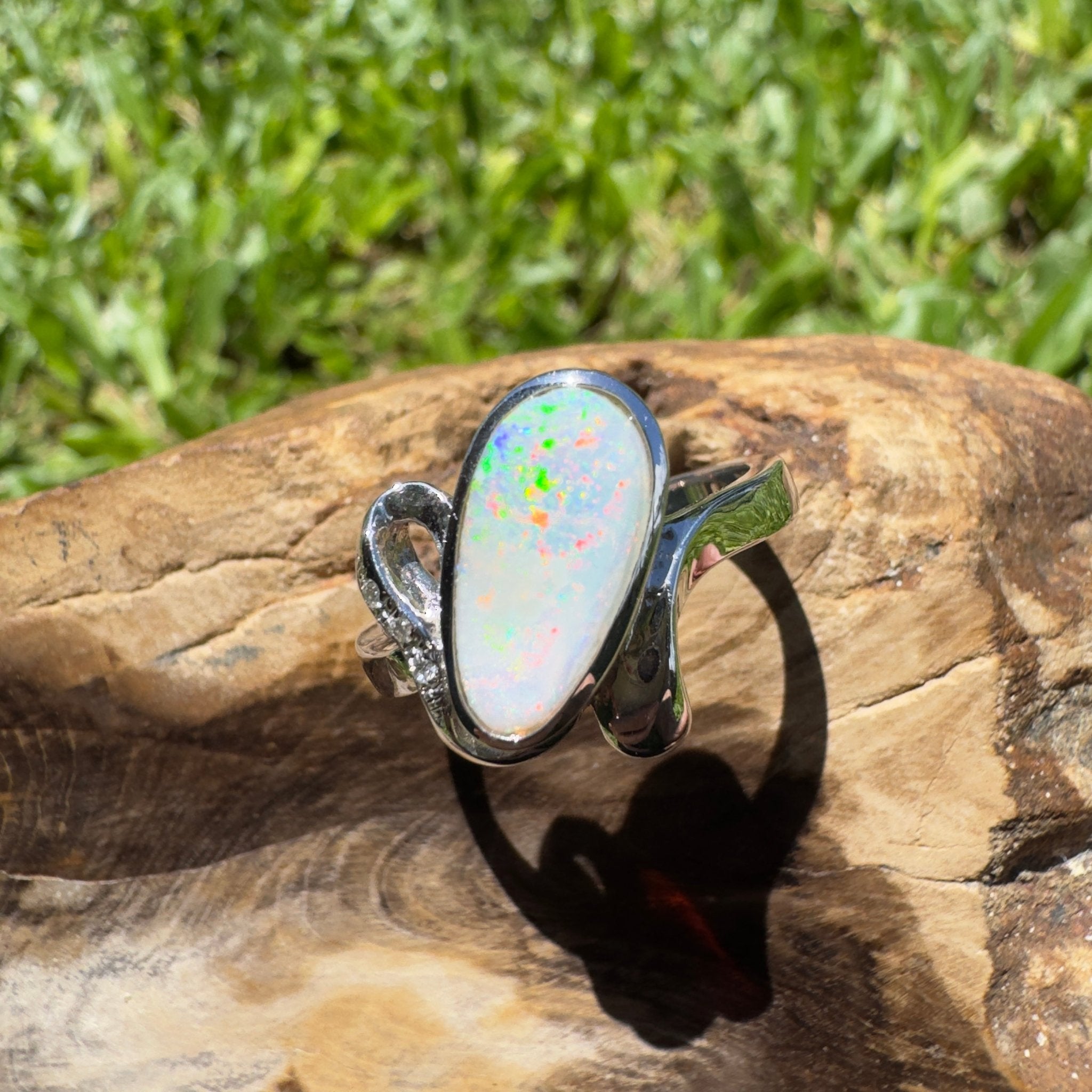 Cape Range Lumiere ~ 2.4ct Solid Coober Pedy Opal 925 Silver Ring