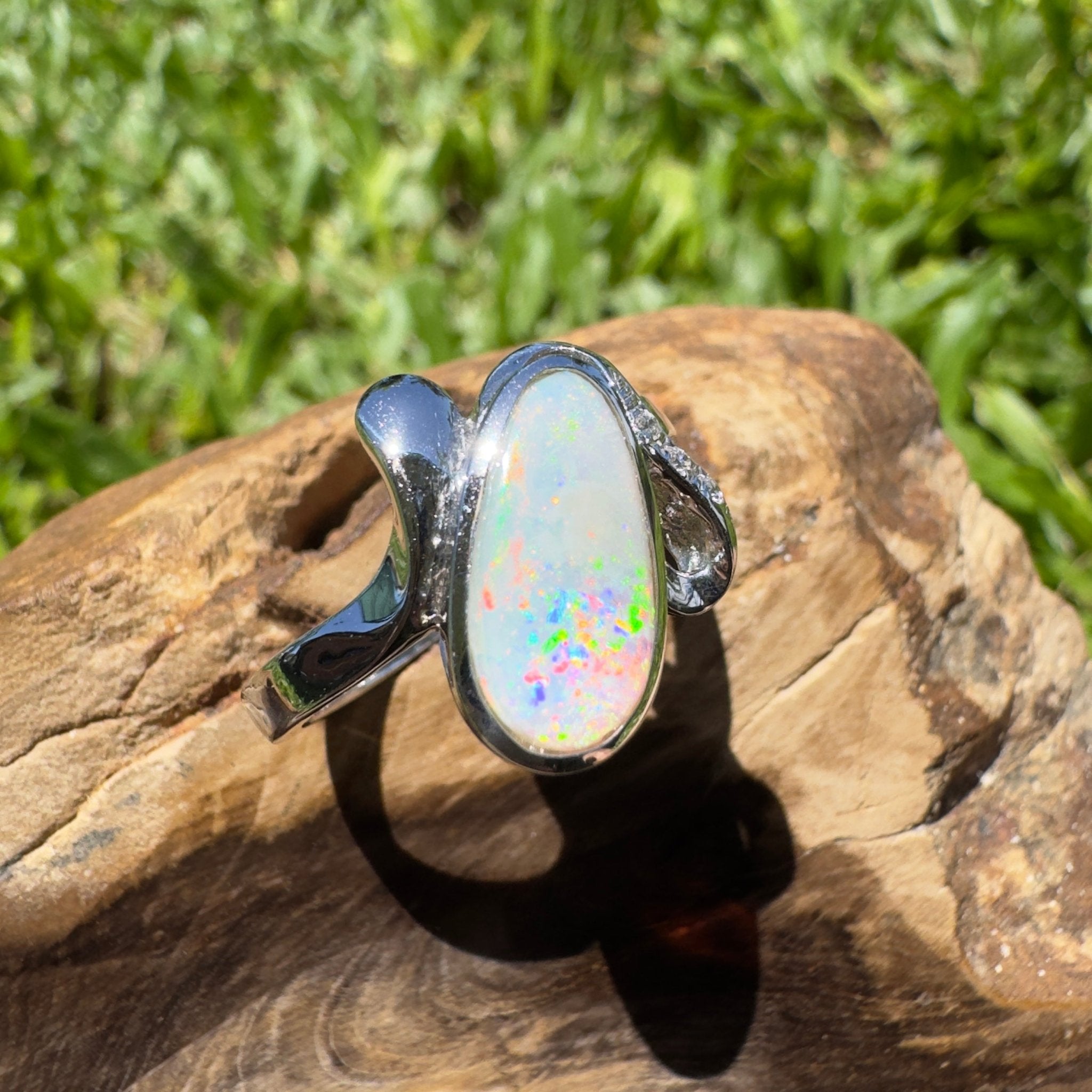 Cape Range Lumiere ~ 2.4ct Solid Coober Pedy Opal 925 Silver Ring