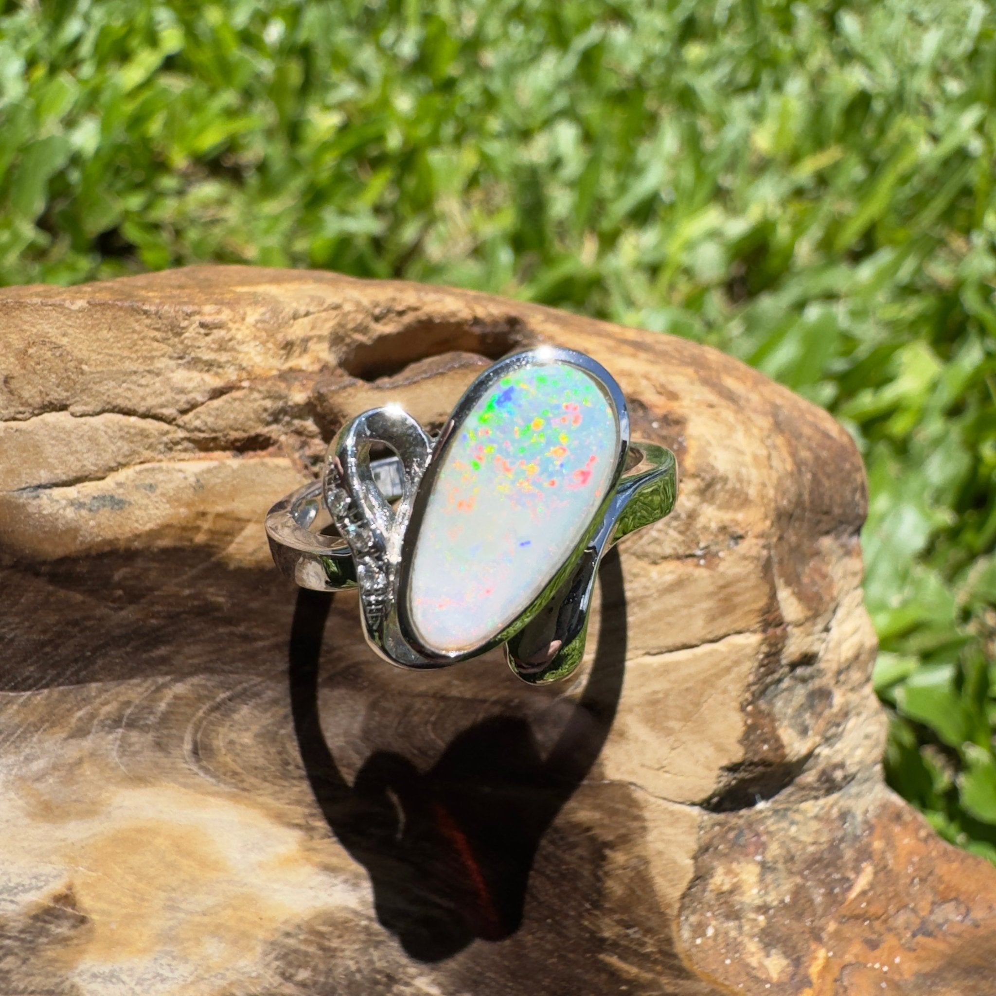 Cape Range Lumiere ~ 2.4ct Solid Coober Pedy Opal 925 Silver Ring