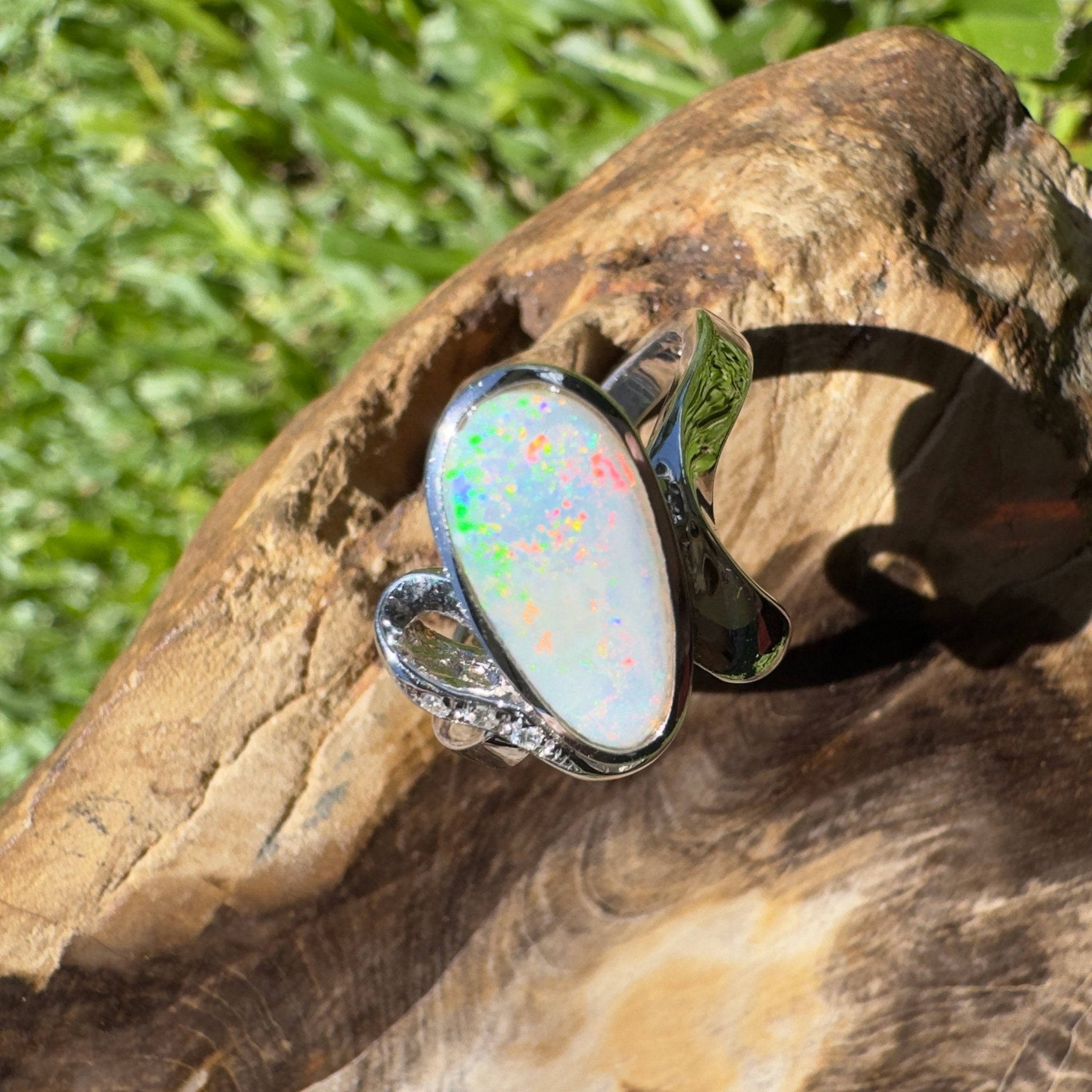 Cape Range Lumiere ~ 2.4ct Solid Coober Pedy Opal 925 Silver Ring