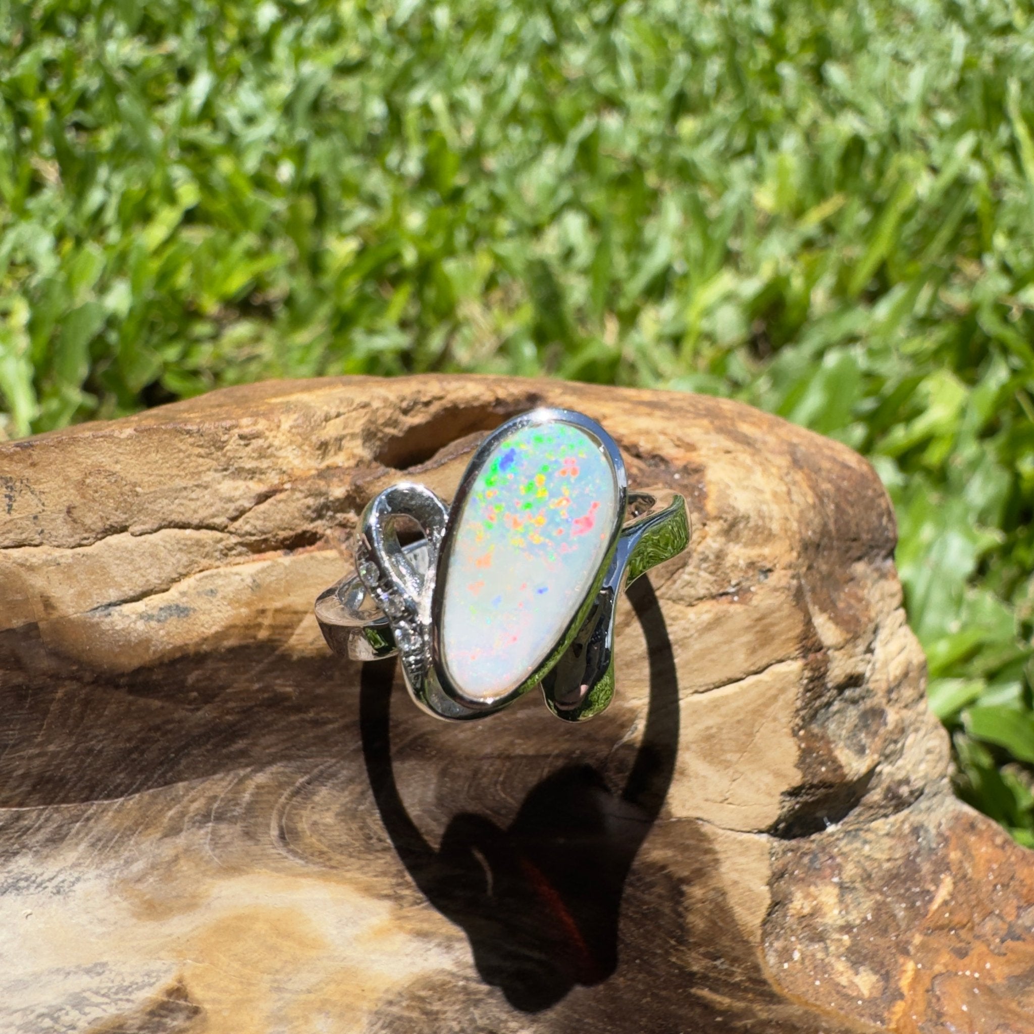 Cape Range Lumiere ~ 2.4ct Solid Coober Pedy Opal 925 Silver Ring