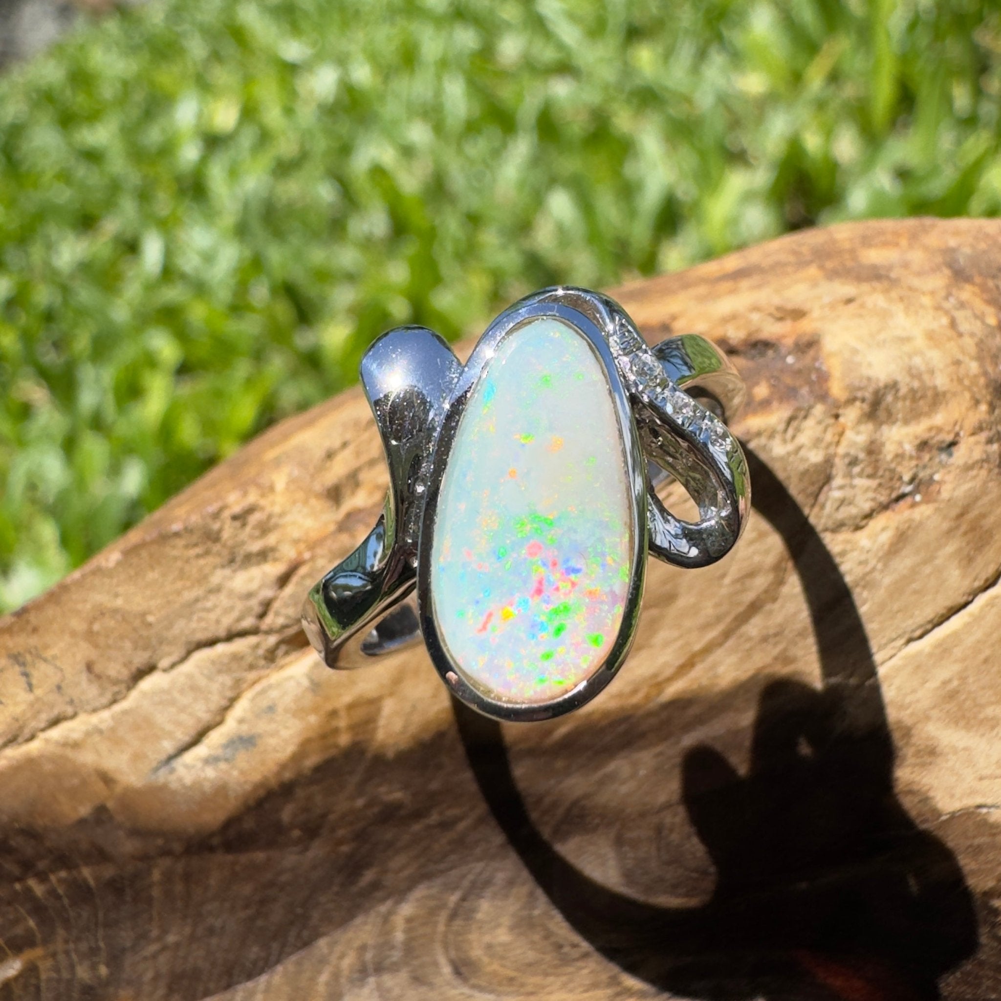 Cape Range Lumiere ~ 2.4ct Solid Coober Pedy Opal 925 Silver Ring