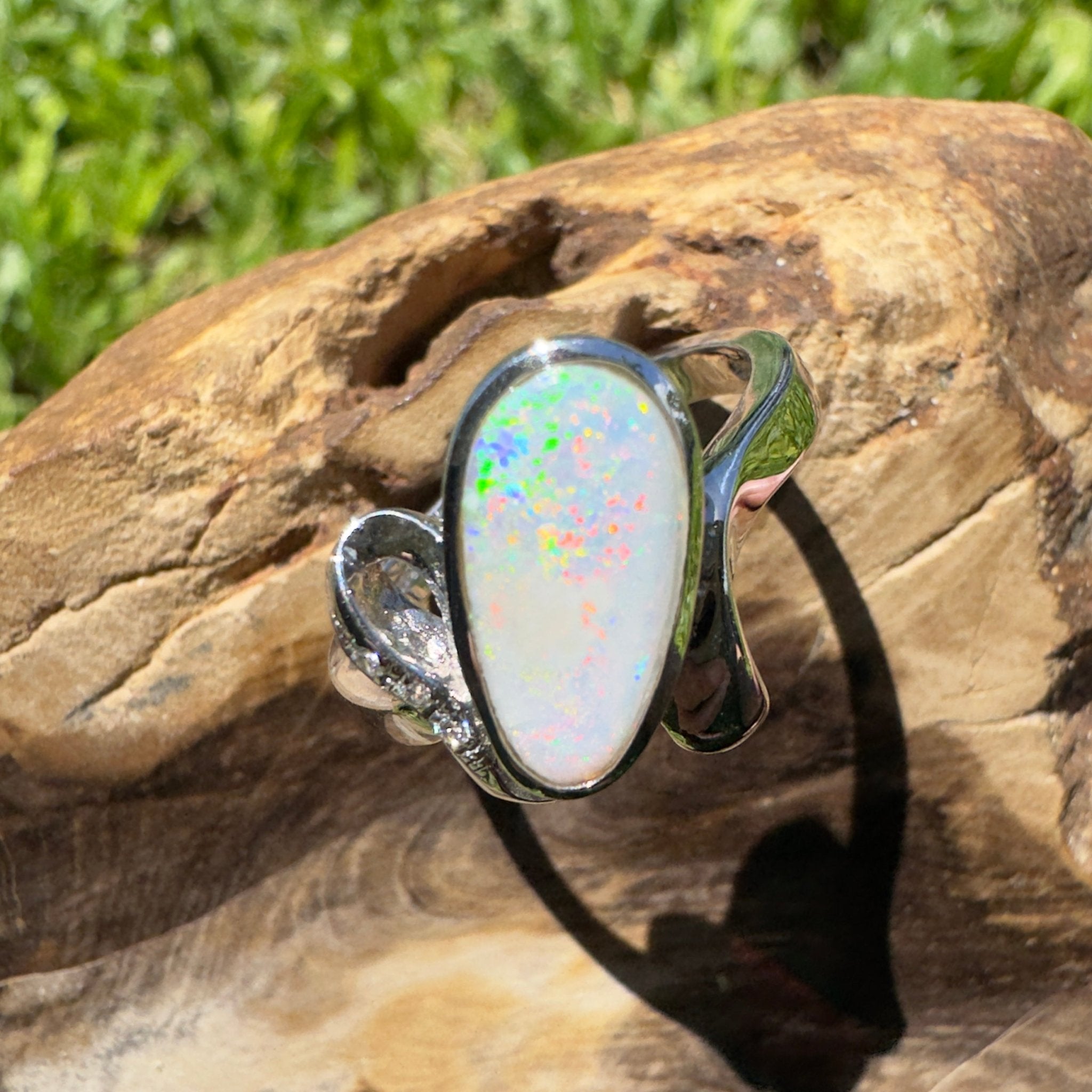 Cape Range Lumiere ~ 2.4ct Solid Coober Pedy Opal 925 Silver Ring