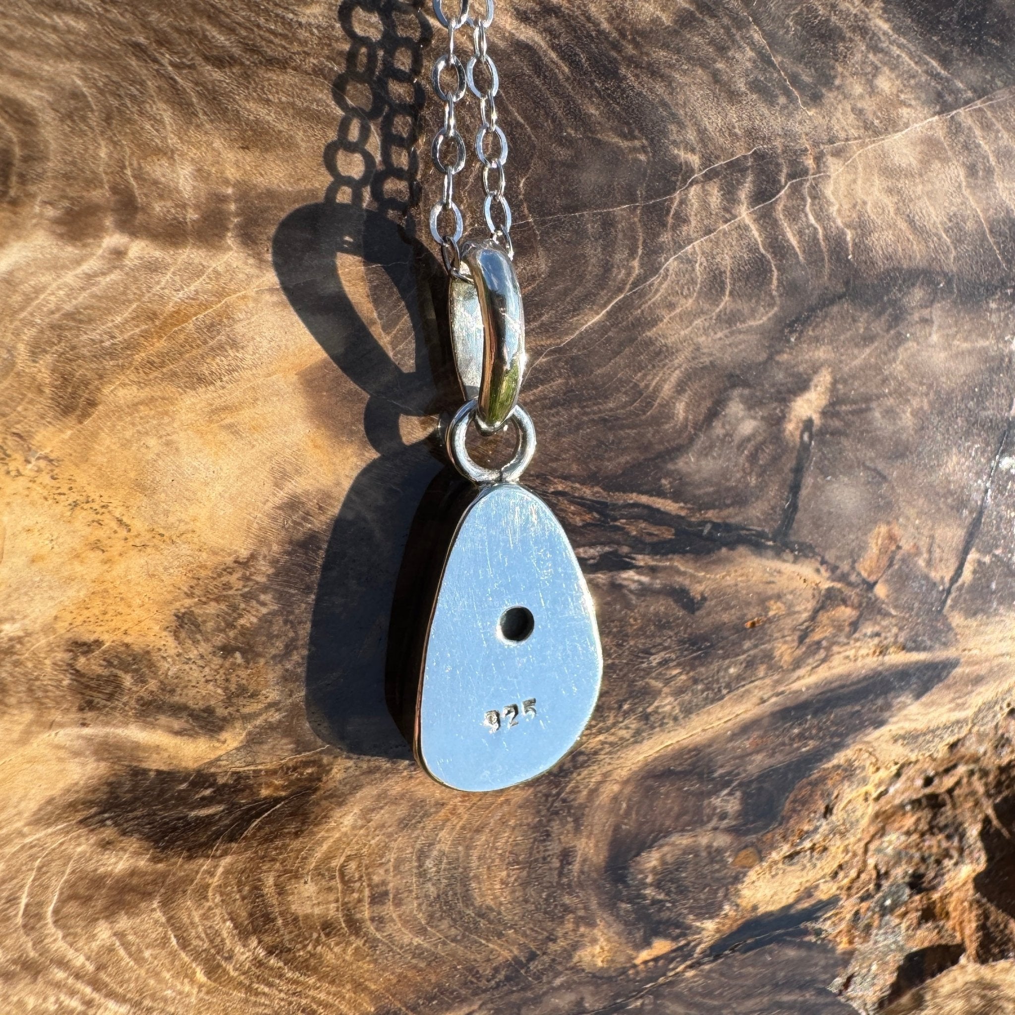 Cape Woolamai Waves – 2.8ct Solid Lightning Ridge Opal 925 Sterling Silver Pendant Necklace