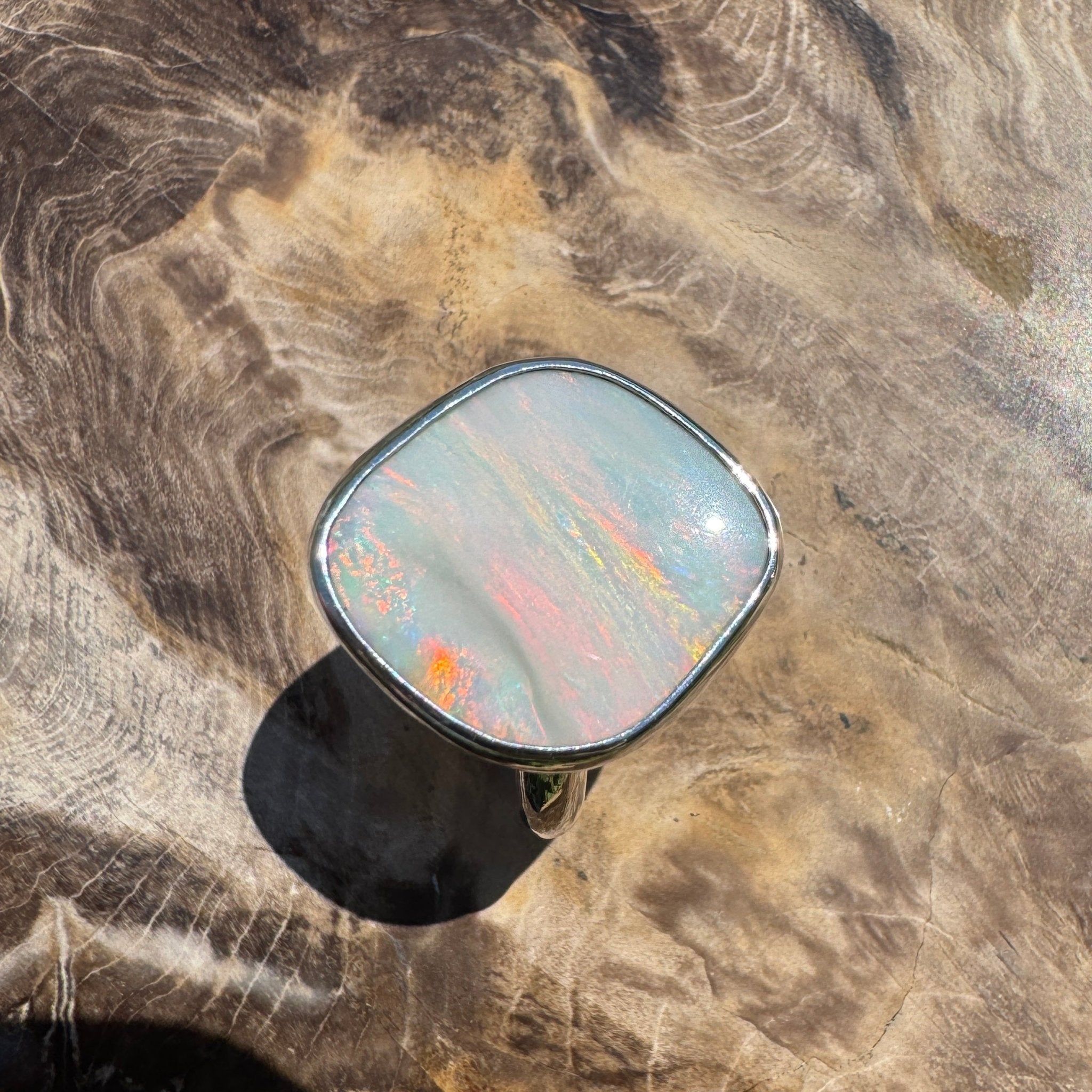 Cape York Blaze ~ 4.4ct Lightning Ridge Solid Opal 925 Silver Ring
