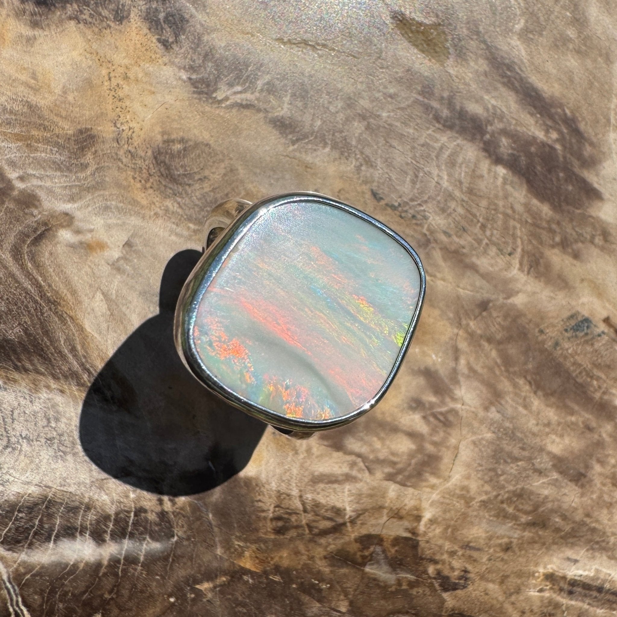 Cape York Blaze ~ 4.4ct Lightning Ridge Solid Opal 925 Silver Ring