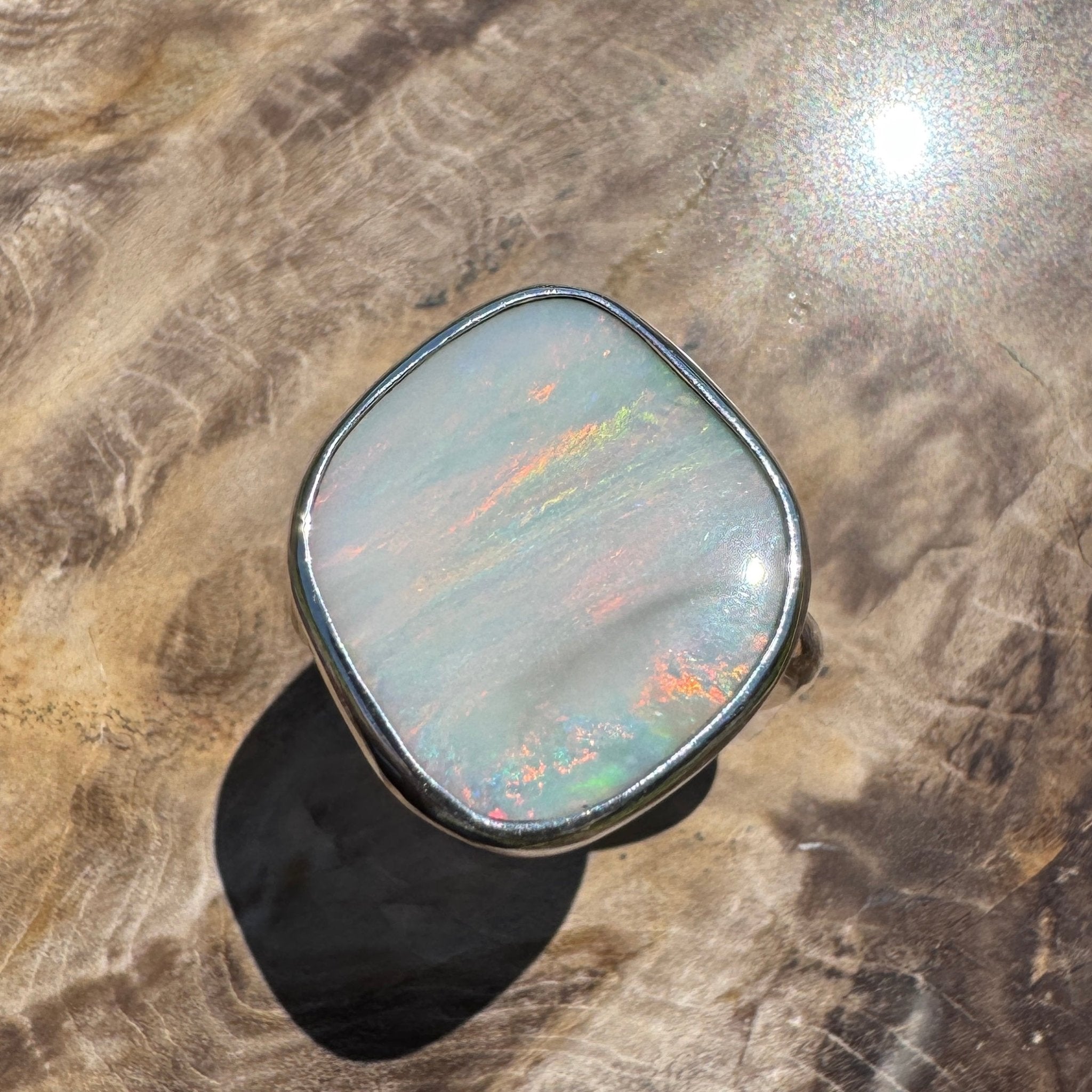 Cape York Blaze ~ 4.4ct Lightning Ridge Solid Opal 925 Silver Ring