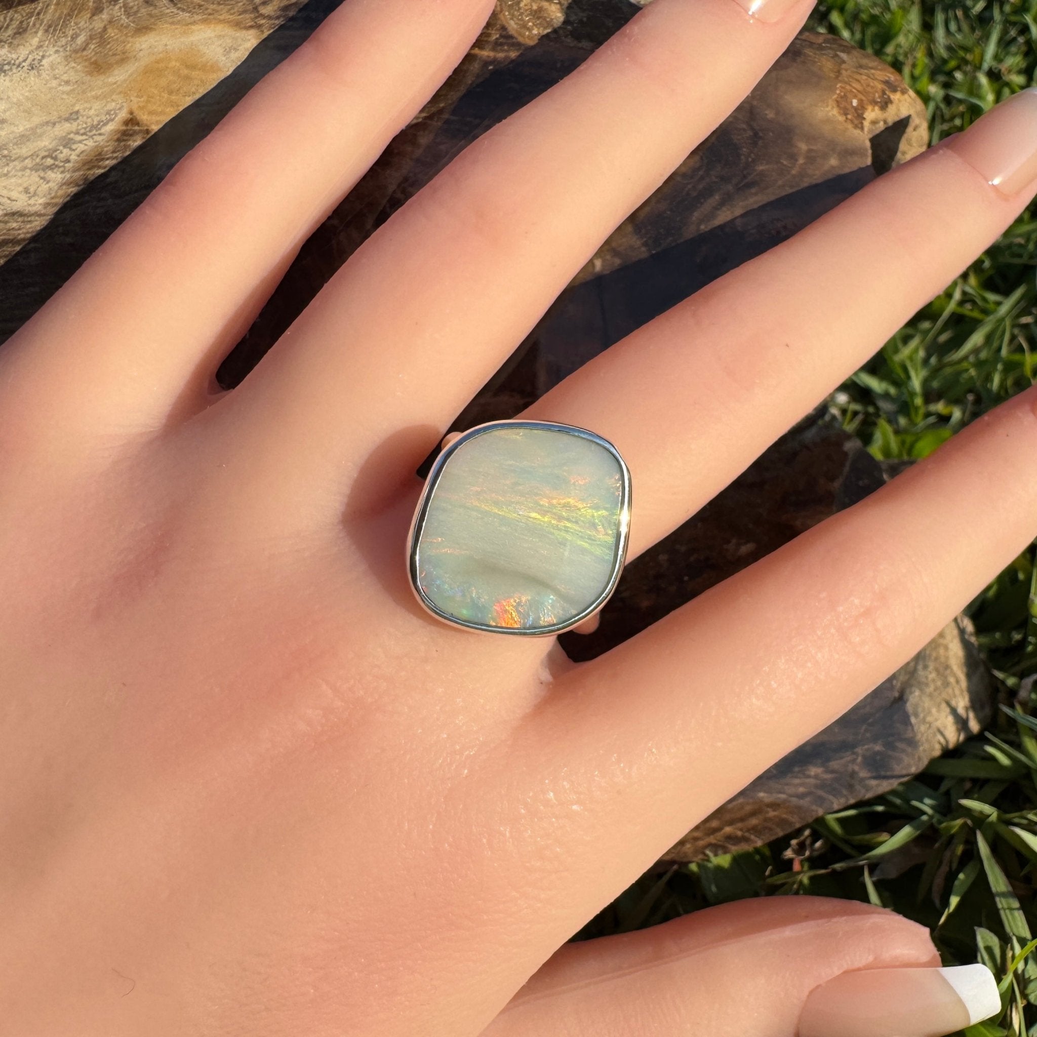 Cape York Blaze ~ 4.4ct Lightning Ridge Solid Opal 925 Silver Ring