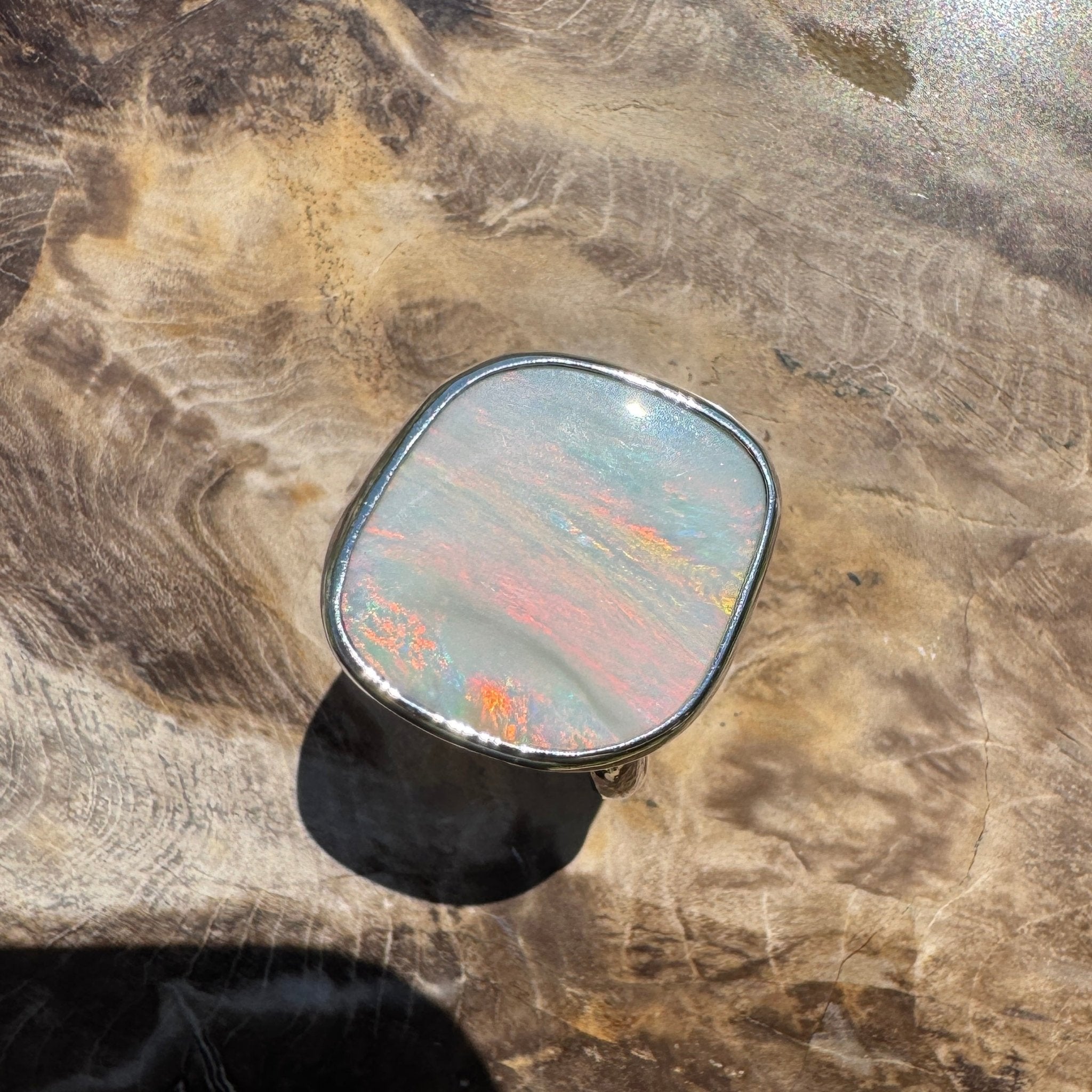 Cape York Blaze ~ 4.4ct Lightning Ridge Solid Opal 925 Silver Ring
