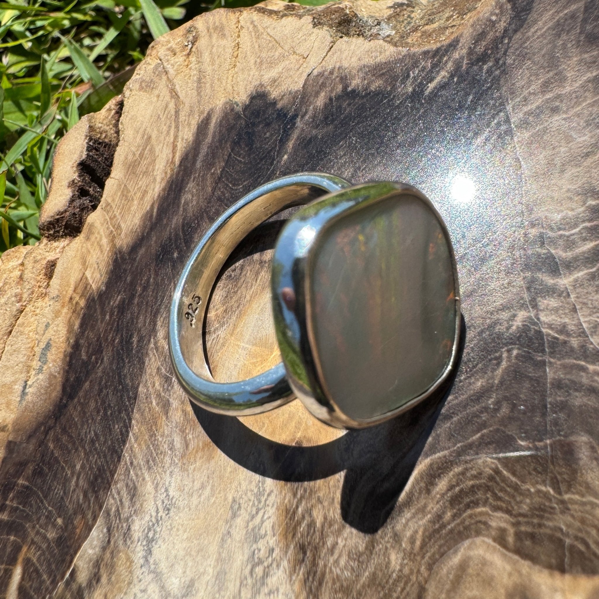 Cape York Blaze ~ 4.4ct Lightning Ridge Solid Opal 925 Silver Ring