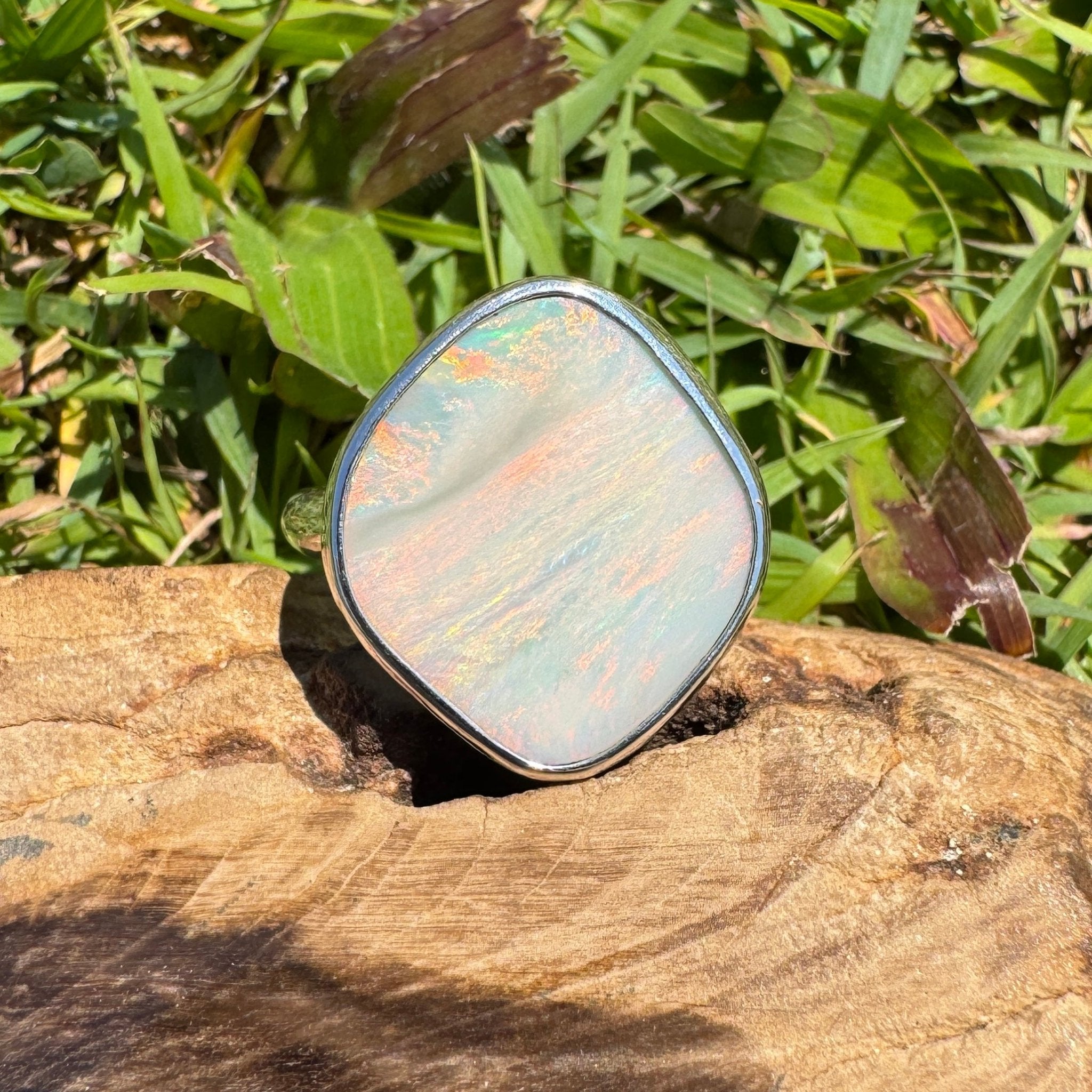Cape York Blaze ~ 4.4ct Lightning Ridge Solid Opal 925 Silver Ring