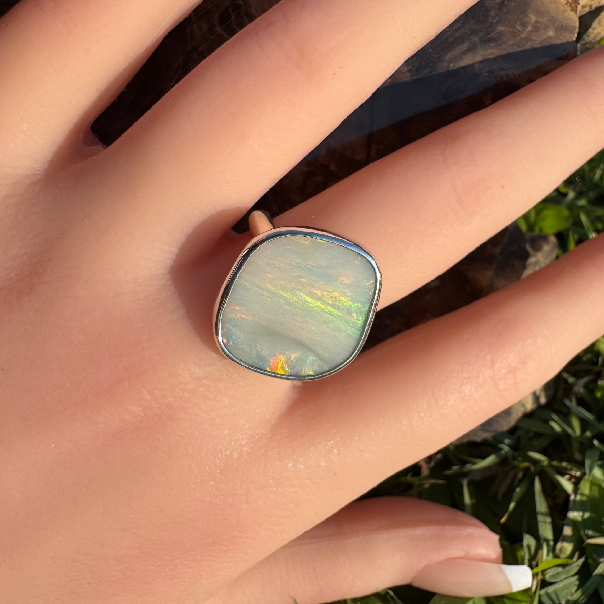 Cape York Blaze ~ 4.4ct Lightning Ridge Solid Opal 925 Silver Ring