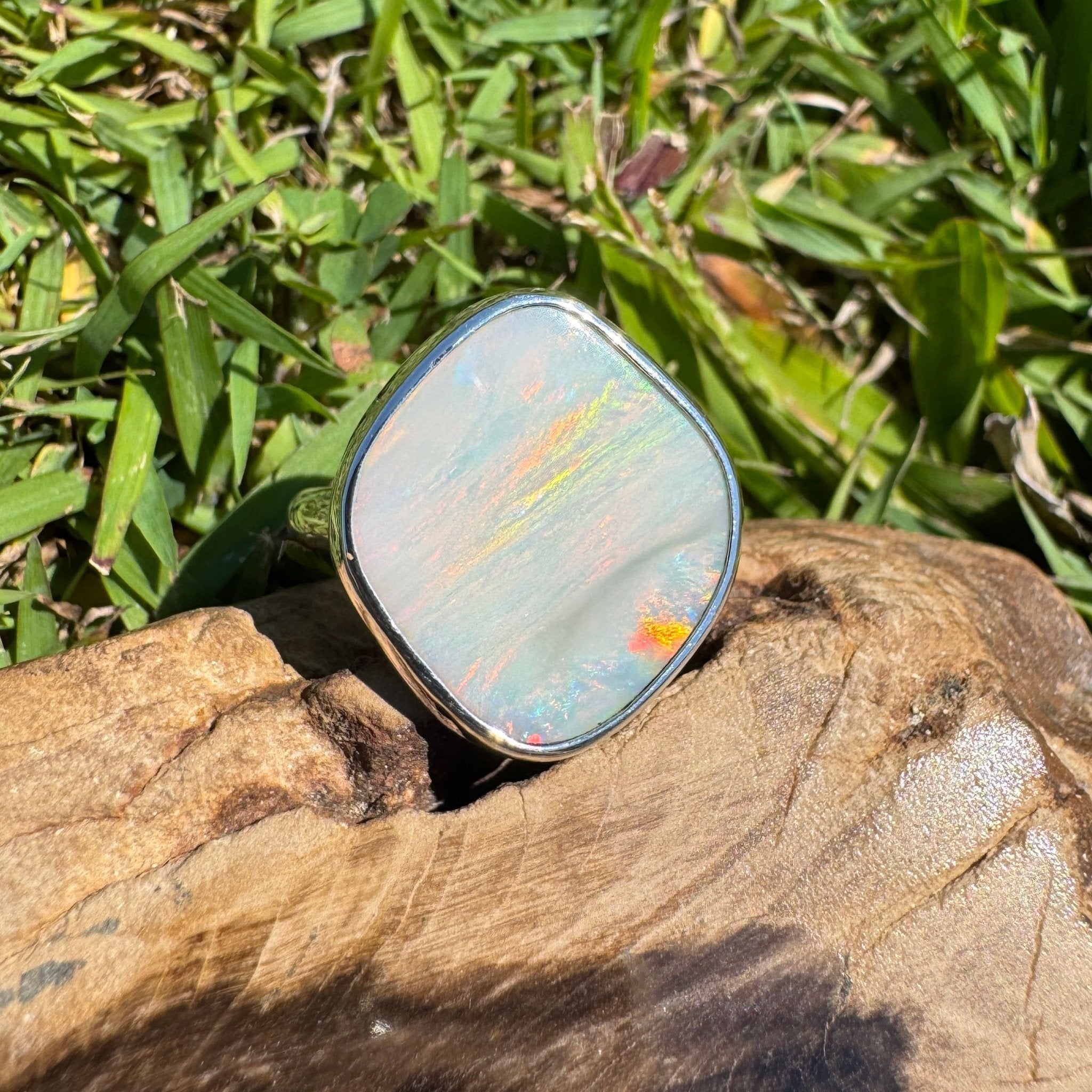 Cape York Blaze ~ 4.4ct Lightning Ridge Solid Opal 925 Silver Ring
