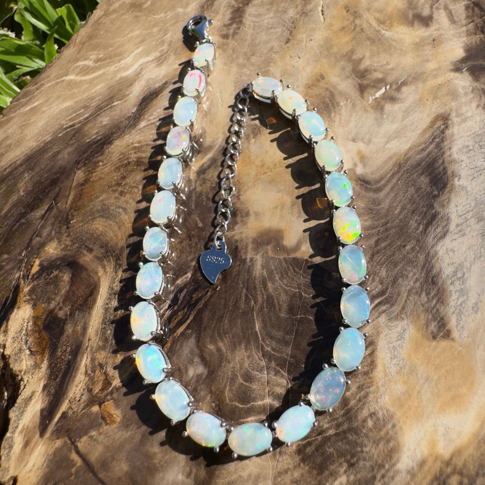 Cape York Daybreak ~ 7.2ct Coober Pedy Opal 925 Sterling Silver Bracelet