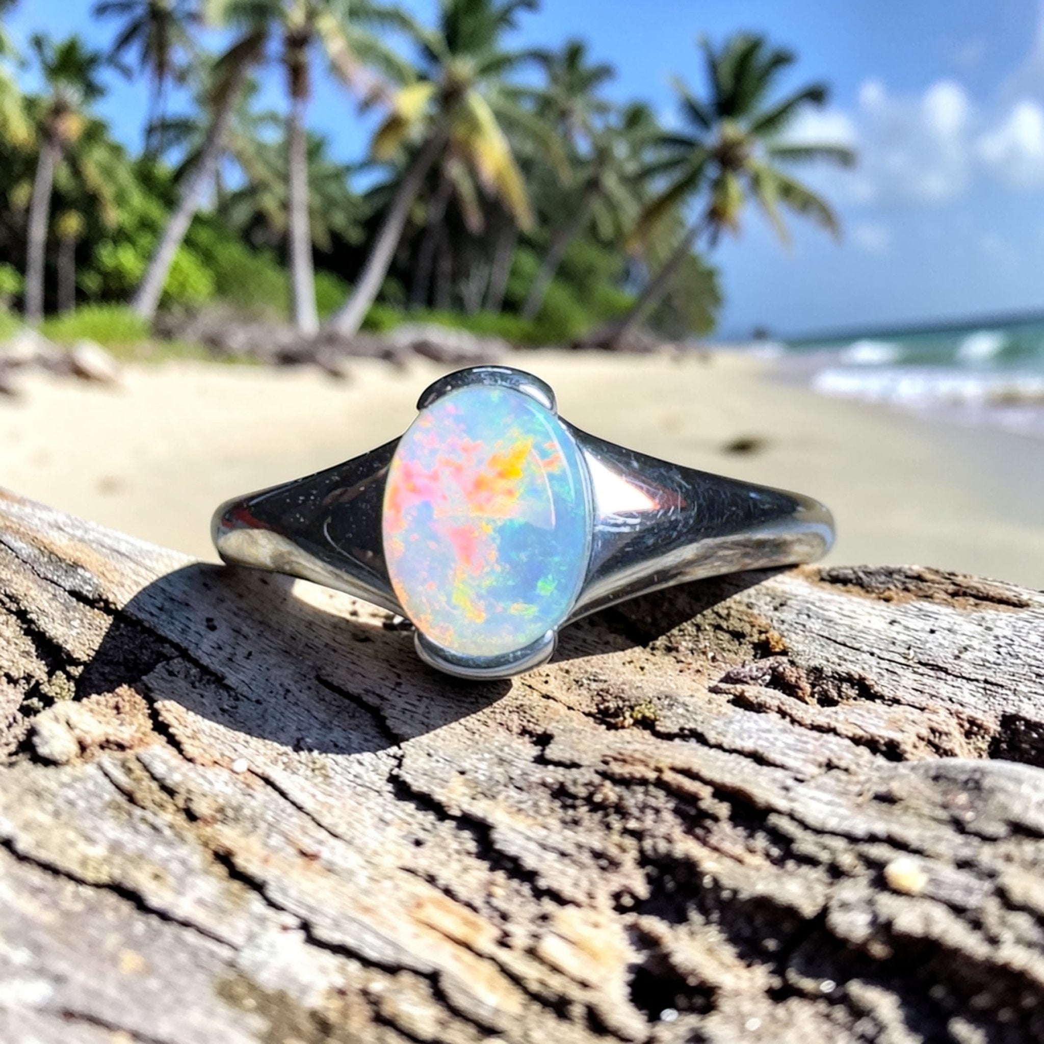 Ceduna Aurora ~ 0.72ct Solid Coober Pedy Crystal Opal 925 Silver Ring