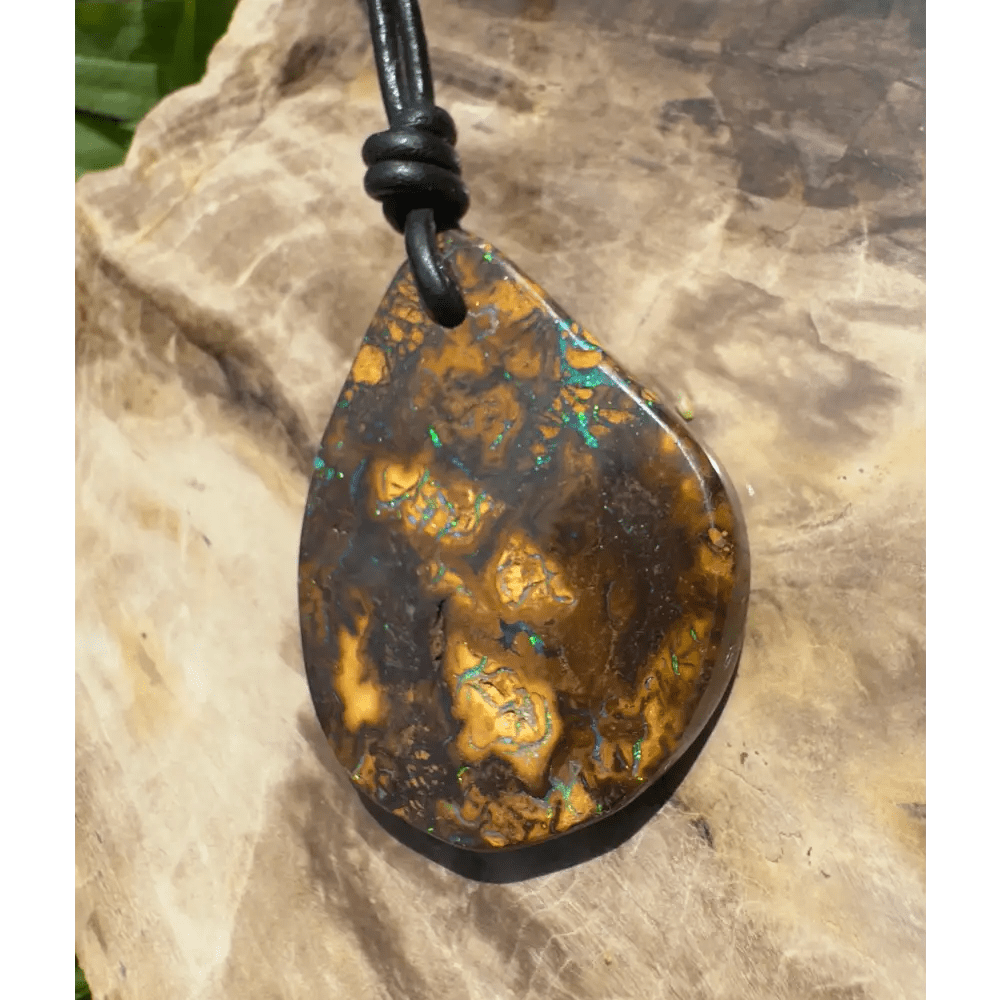 ‘Coastal Cruisin' ~ Handcrafted 60ct Solid Queensland Koroit Opal Pendant Necklace