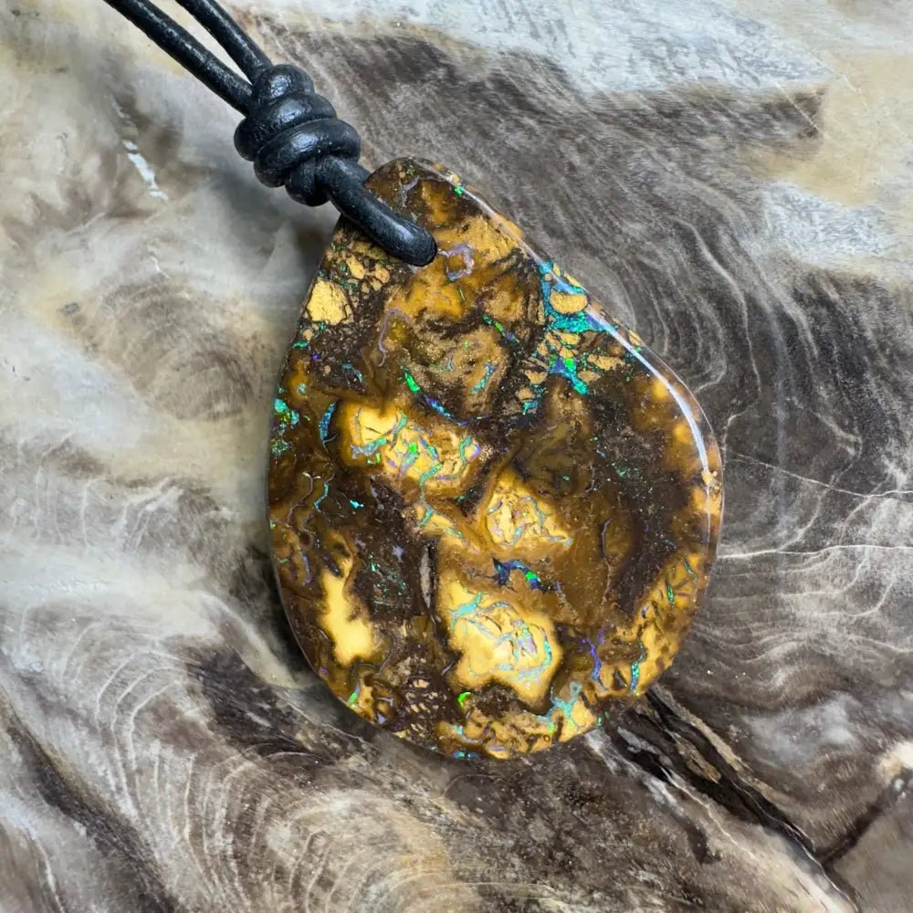 ‘Coastal Cruisin' ~ Handcrafted 60ct Solid Queensland Koroit Opal Pendant Necklace