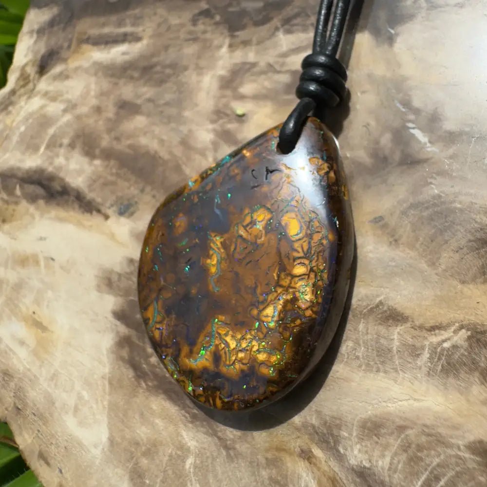 ‘Coastal Cruisin' ~ Handcrafted 60ct Solid Queensland Koroit Opal Pendant Necklace