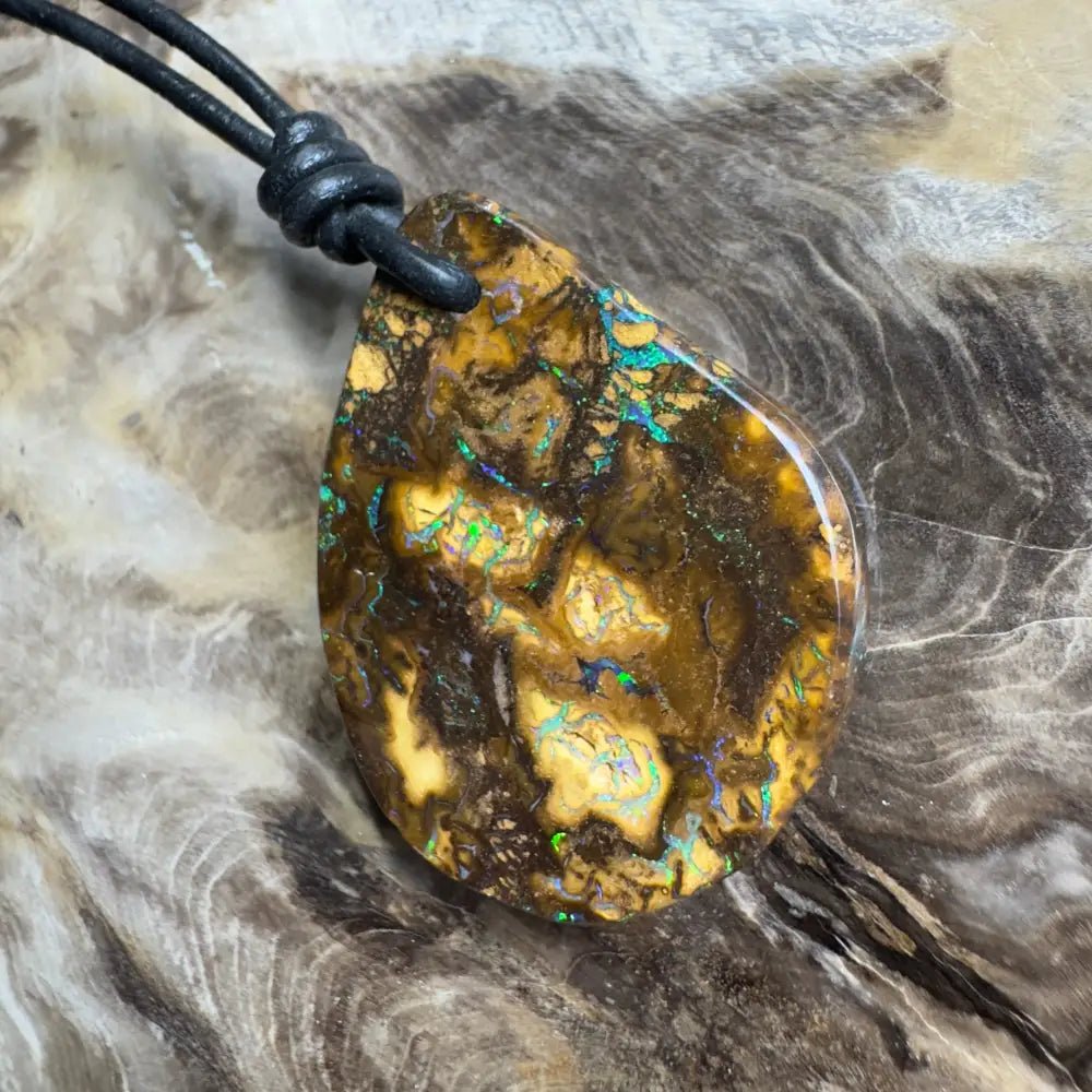 ‘Coastal Cruisin' ~ Handcrafted 60ct Solid Queensland Koroit Opal Pendant Necklace