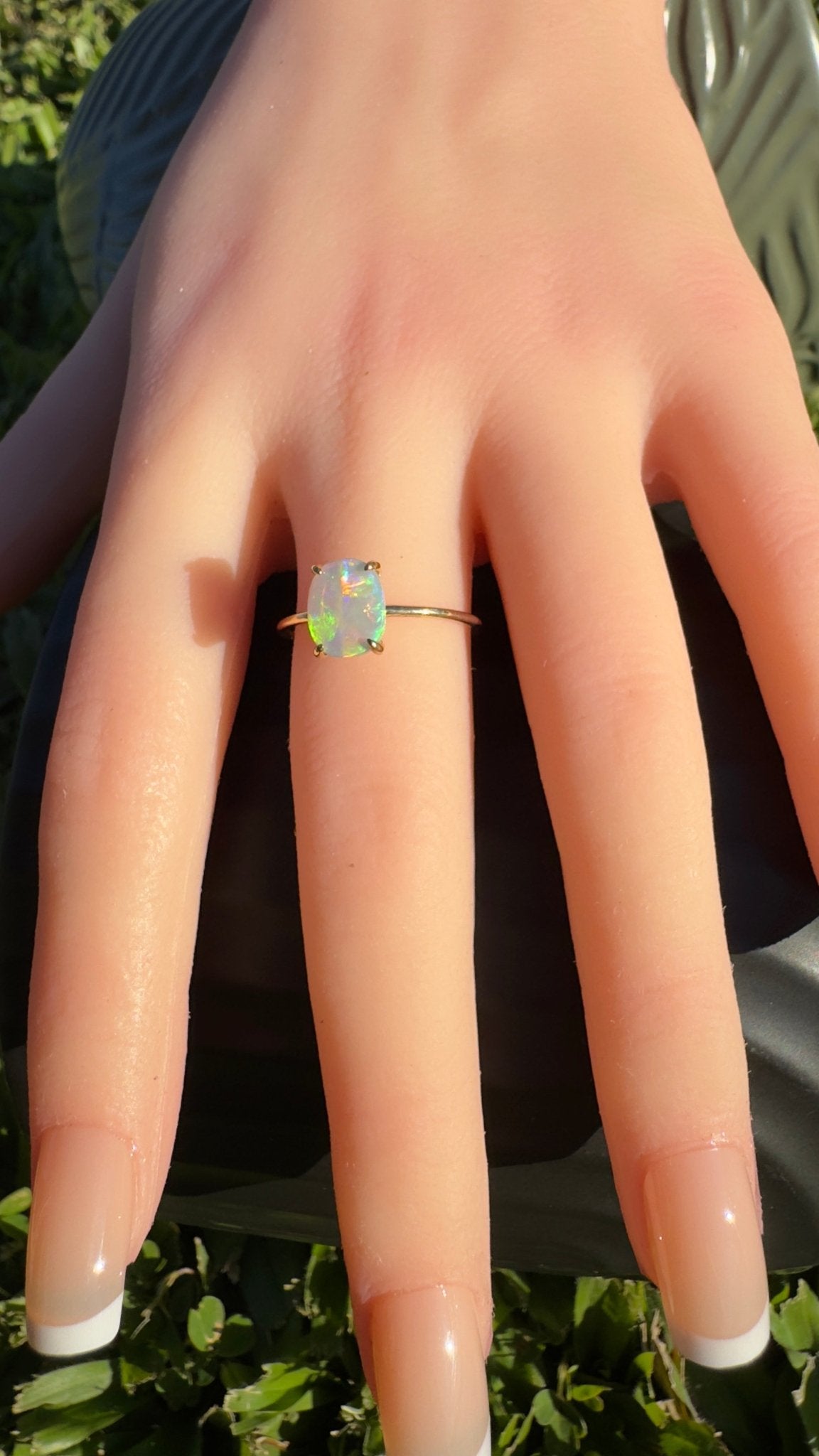 Colours of Australia ~ 1ct Solid Lightning Ridge Opal 9ct Yellow Gold Ring