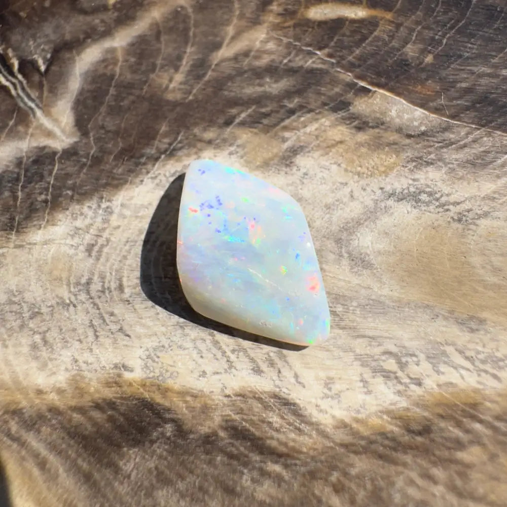 Iridescent opal gemstone from Coober Pedy Belemnite Opal 2.1 carats solid fossilized squid