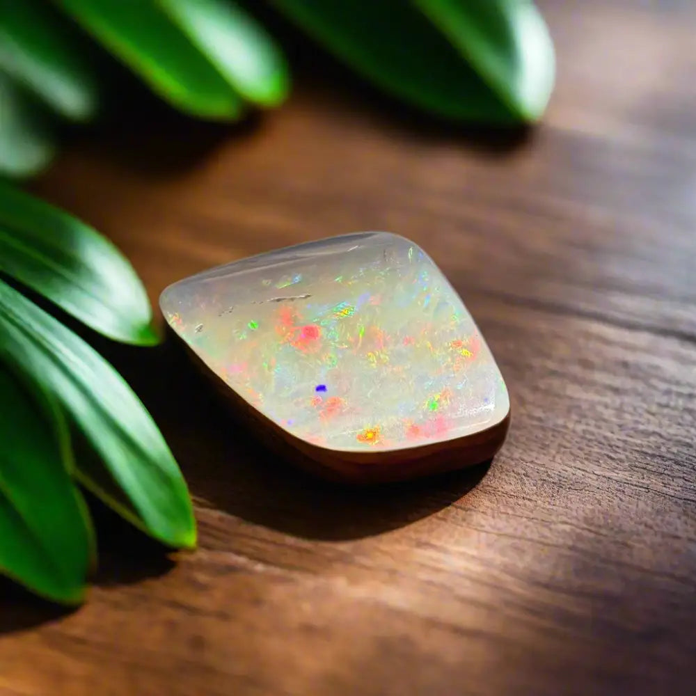 Iridescent Opal gemstone showcasing vibrant colors in the Coober Pedy Belemnite Opal 2.1carat solid product