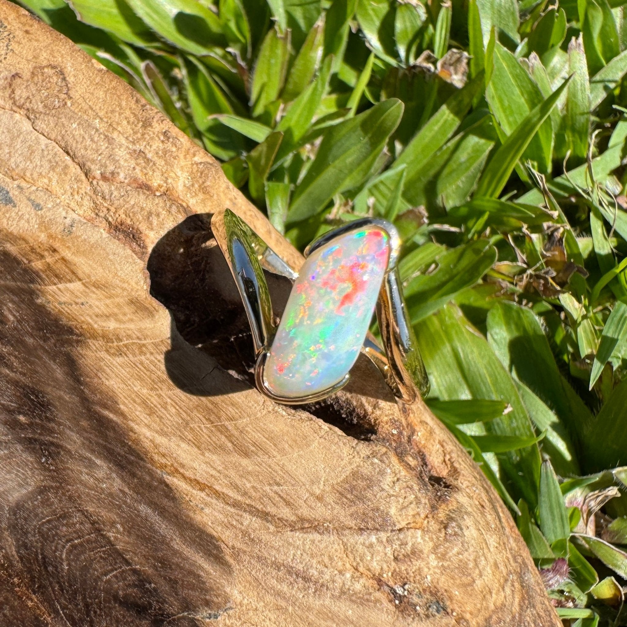 Coober Pedy Luminary ~ 1.1ct Solid Coober Pedy Opal 14ct Solid Australian Yellow Gold Ring