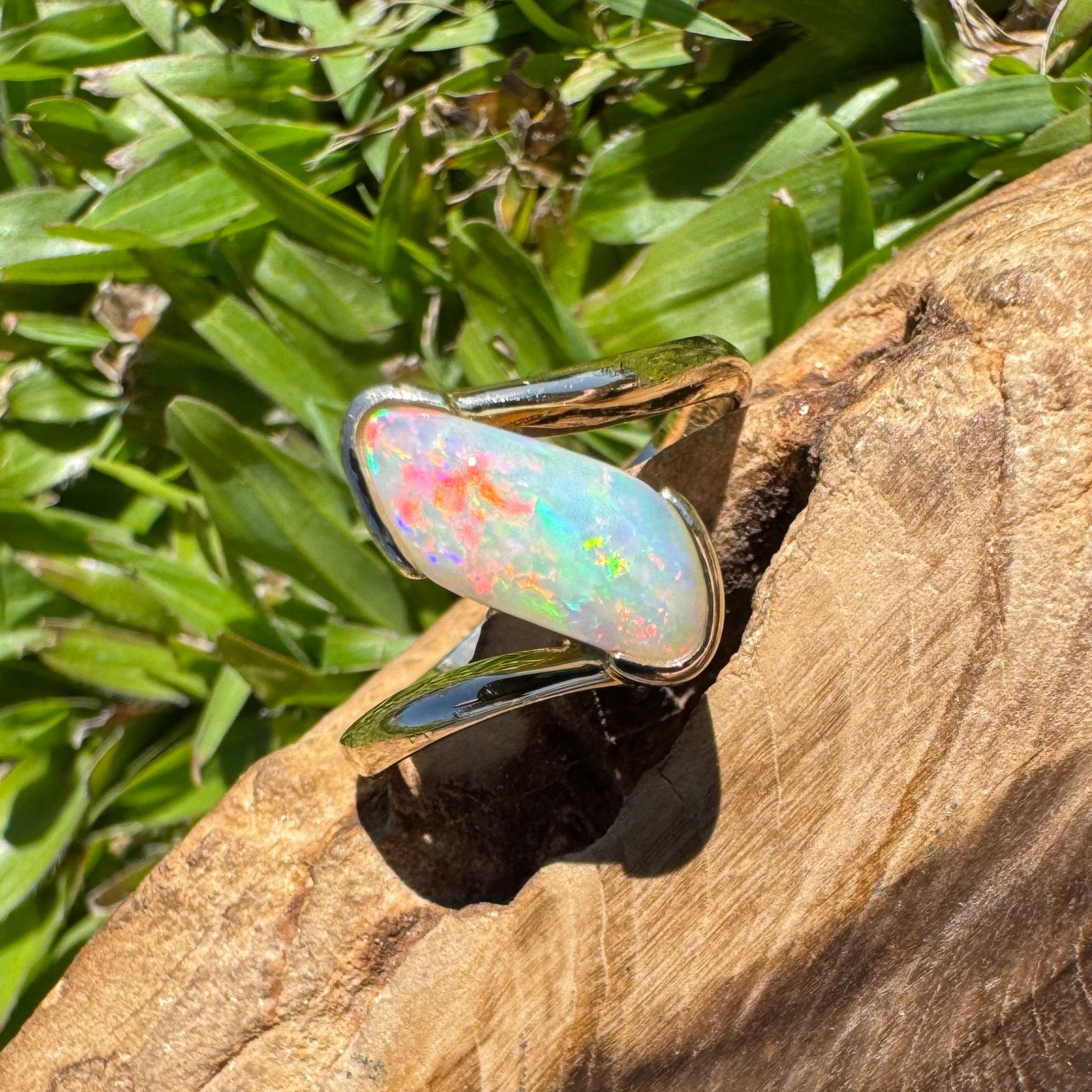 Coober Pedy Luminary ~ 1.1ct Solid Coober Pedy Opal 14ct Solid Australian Yellow Gold Ring