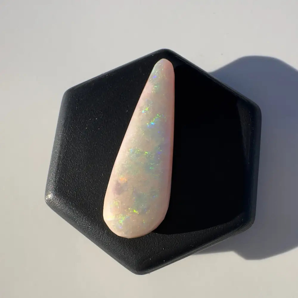Iridescent elongated opal gemstone in the Coober Pedy Opal 2.6 carat solid hand-cut product