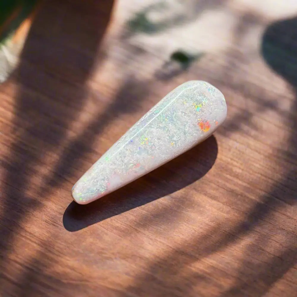Iridescent white opal wand from Coober Pedy Opal 2.6carat solid hand-cut product