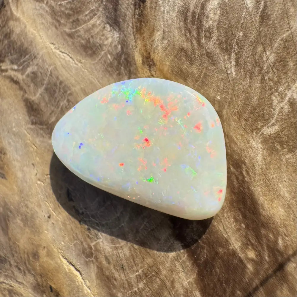 Polished Coober Pedy Opal 8.4carat solid hand-cut with vibrant multicolored flashes